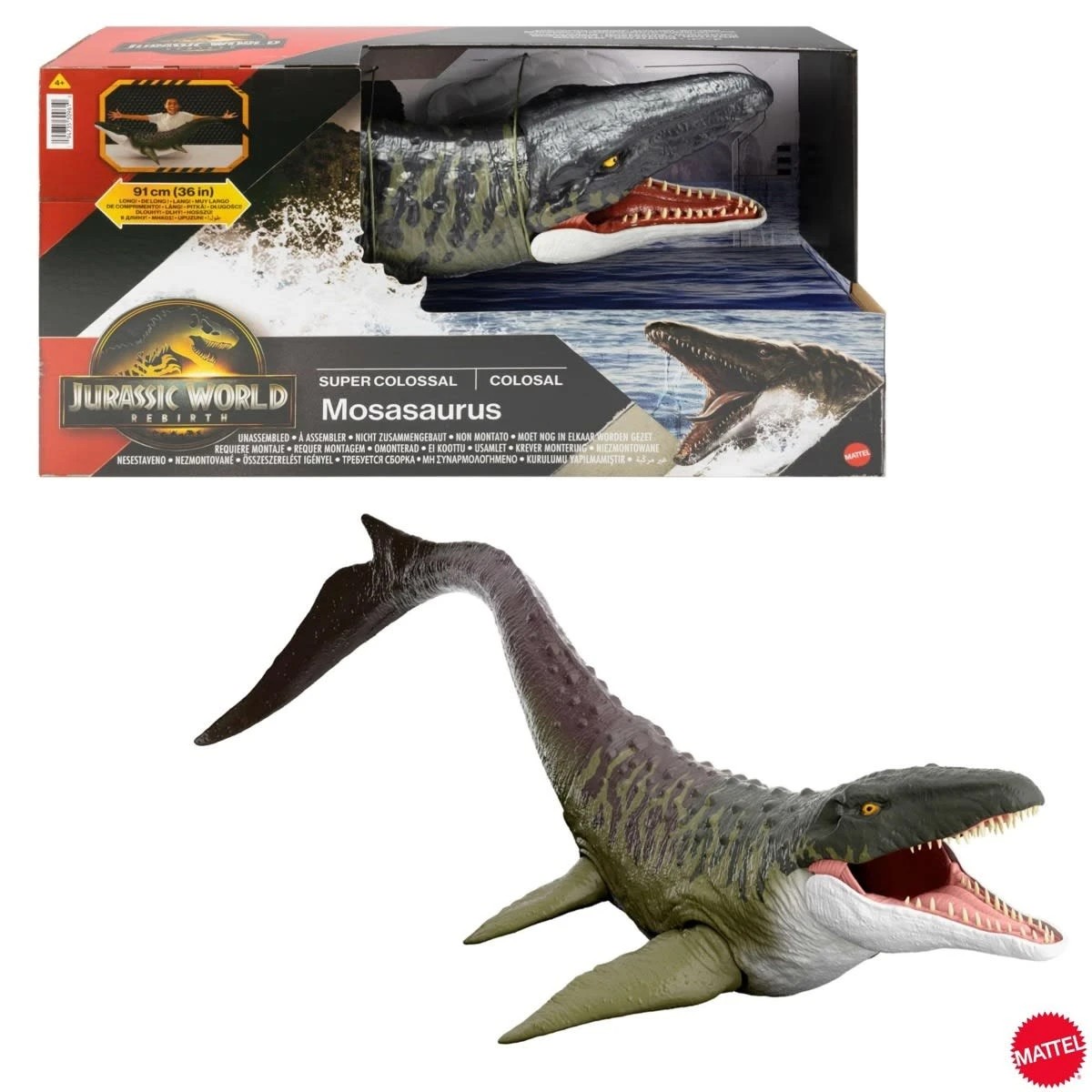 1 Jurassic World Rebirth Super Colossal Mosasaurus Figure, 1 of 6