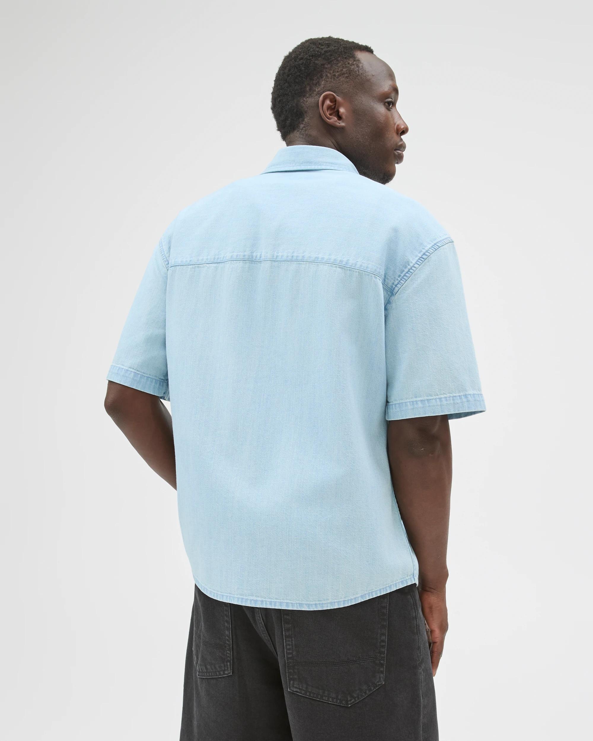 7 Commons Plain Boxy Fit Denim Shirt MID BLUE, 7 of 7