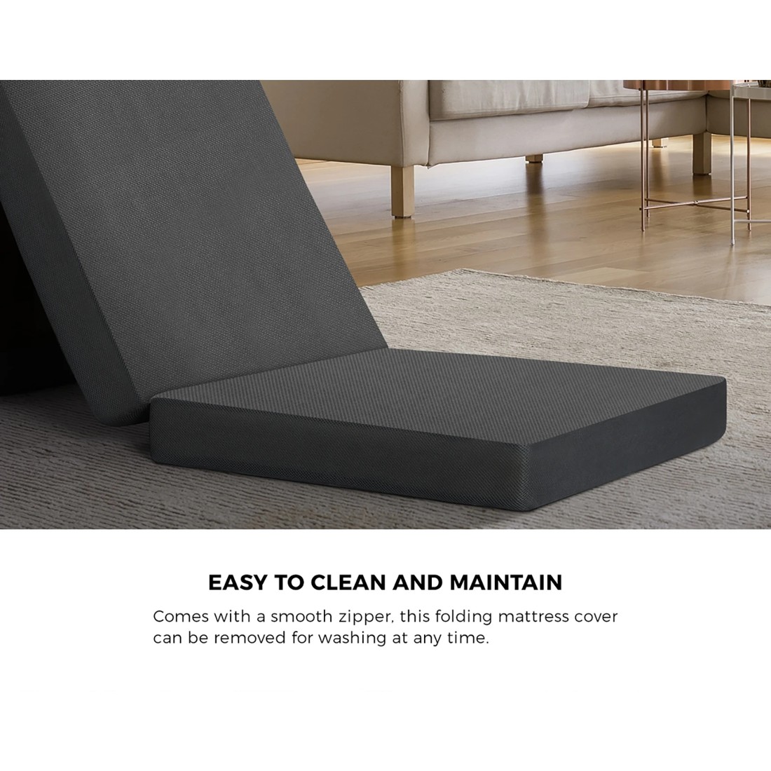 8 Bedra Folding Mattress Portable Single Sofa Bed Foldable Camping Lounge - Grey, 8 of 10