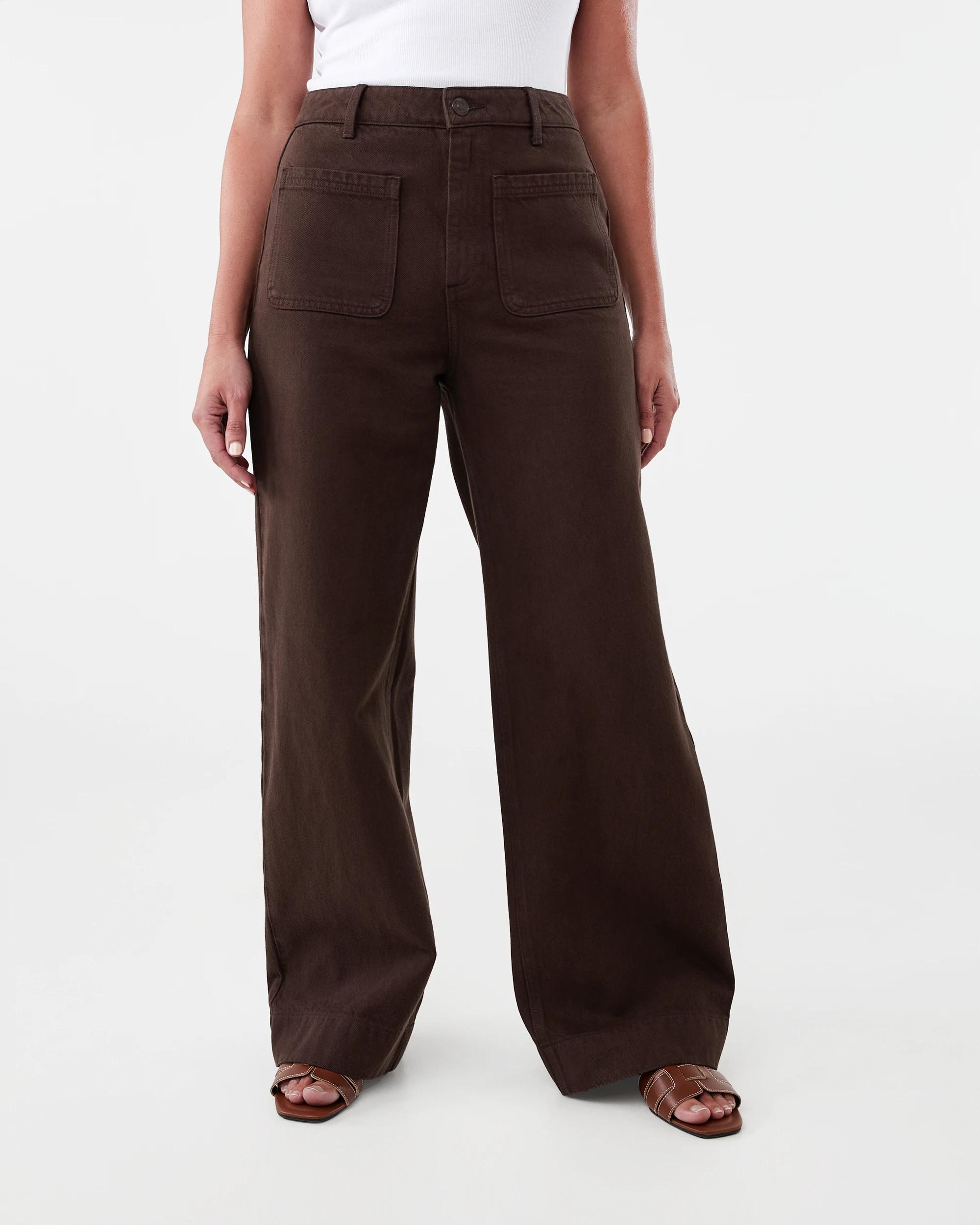 1 Wide Leg Pocket Jeans Melt Brown, 1 of 9