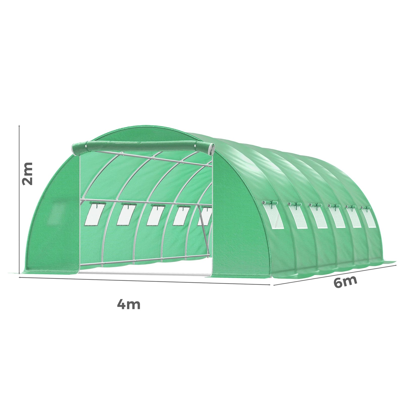 3 Alfordson Greenhouse Dome Shed 6x4x2M - Green, 3 of 6