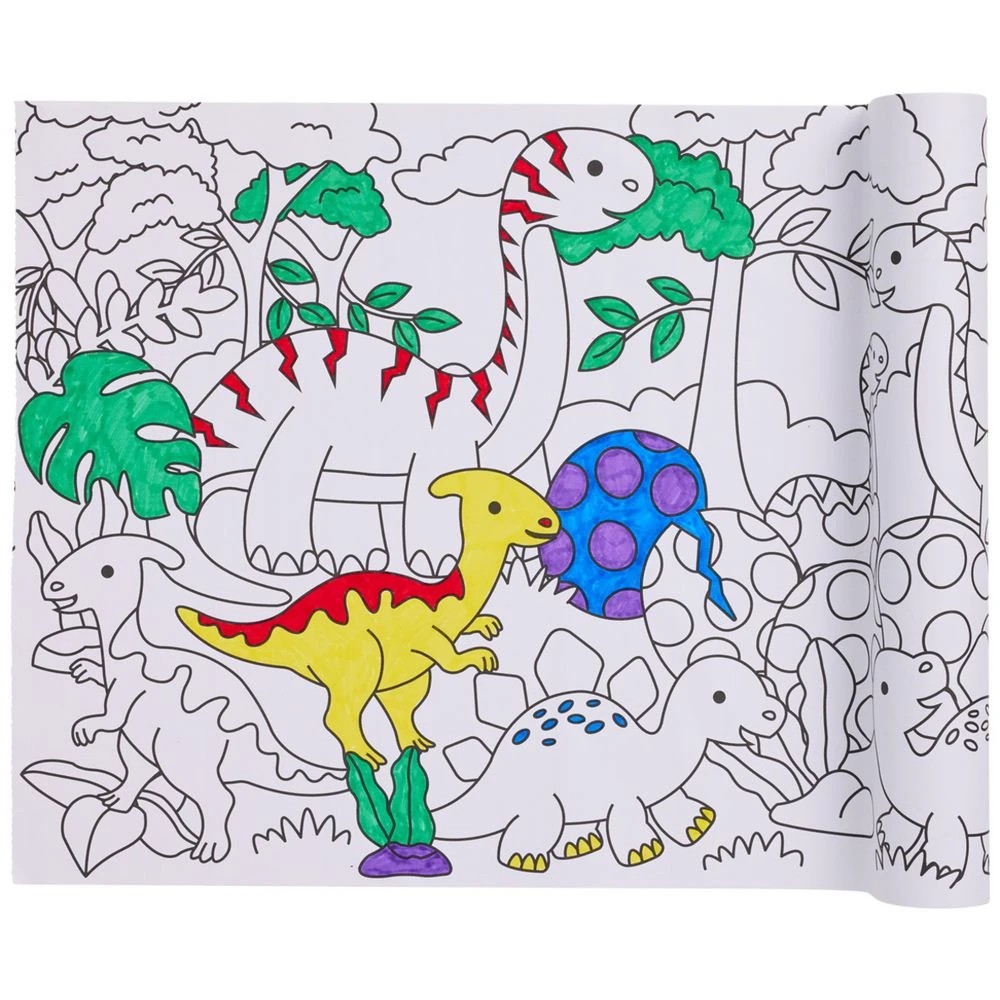 2 Colouring Paper Roll Set 30cm x 2.95m Dinosaurs, 2 of 5