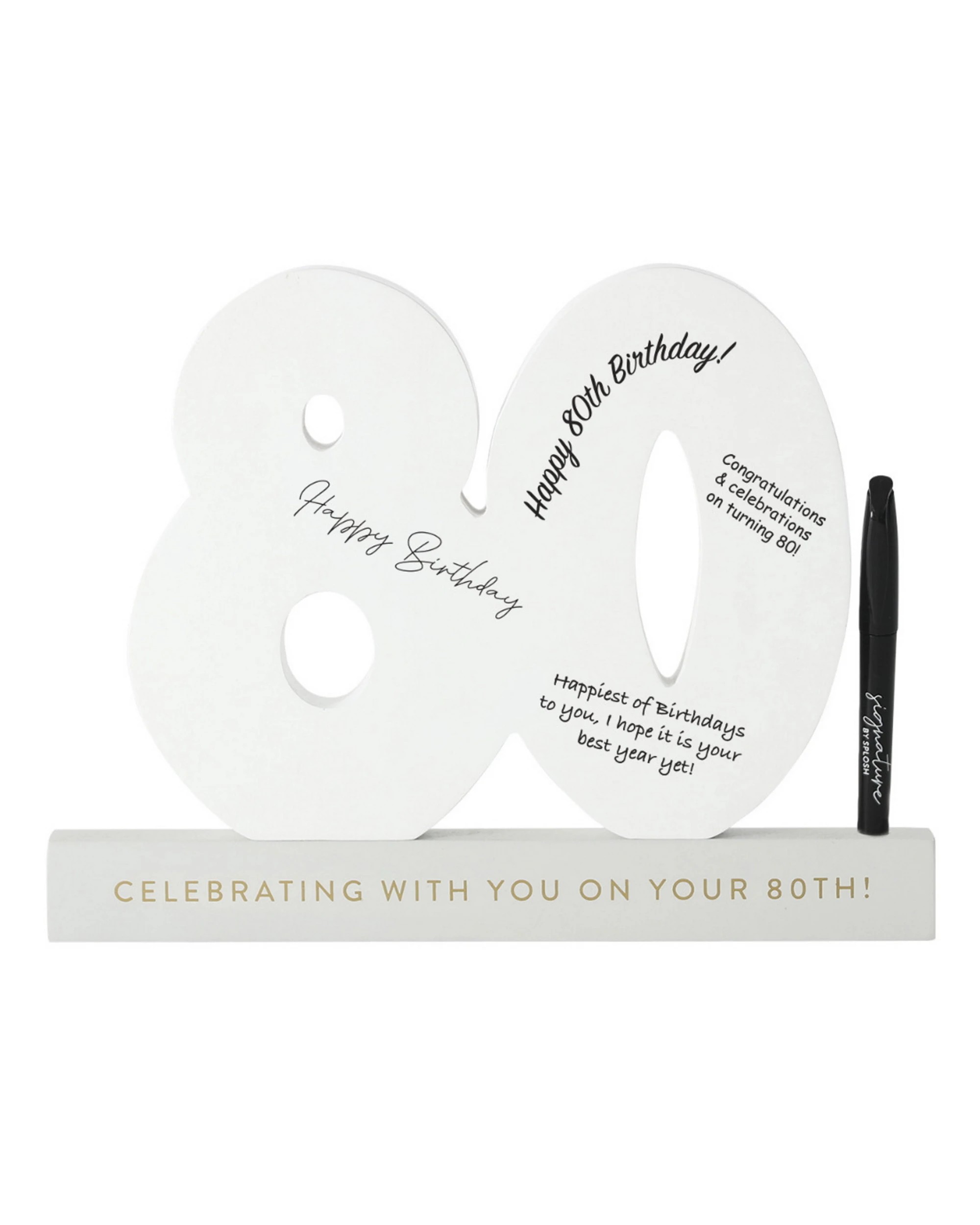 2 Splosh 80th Birthday Signature Number - White, 2 of 2
