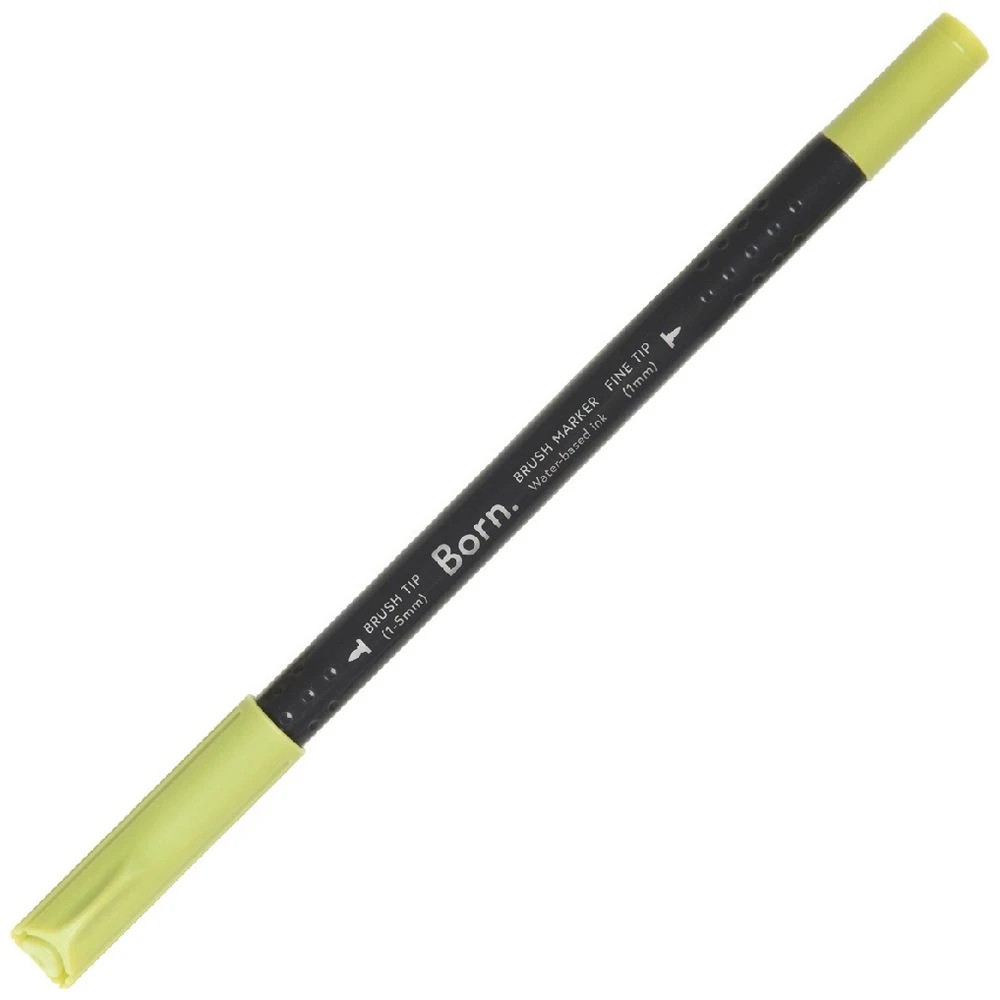 1 Born Professional Brush Dual-Tip Marker Pastel Green 126, 1 of 4