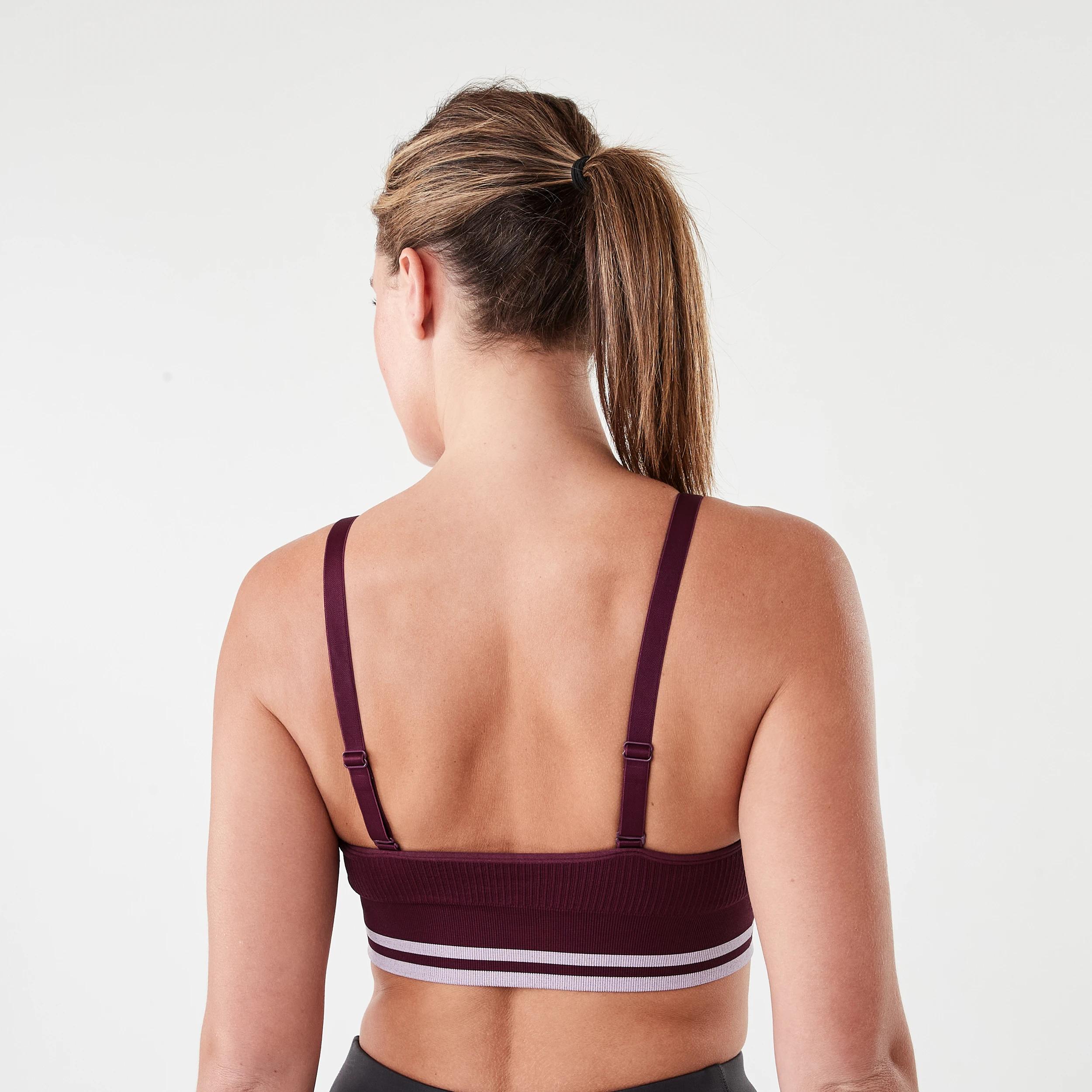 3 Sports Medium Support Seamfree Crop Top WINDSOR WINE, 3 of 6