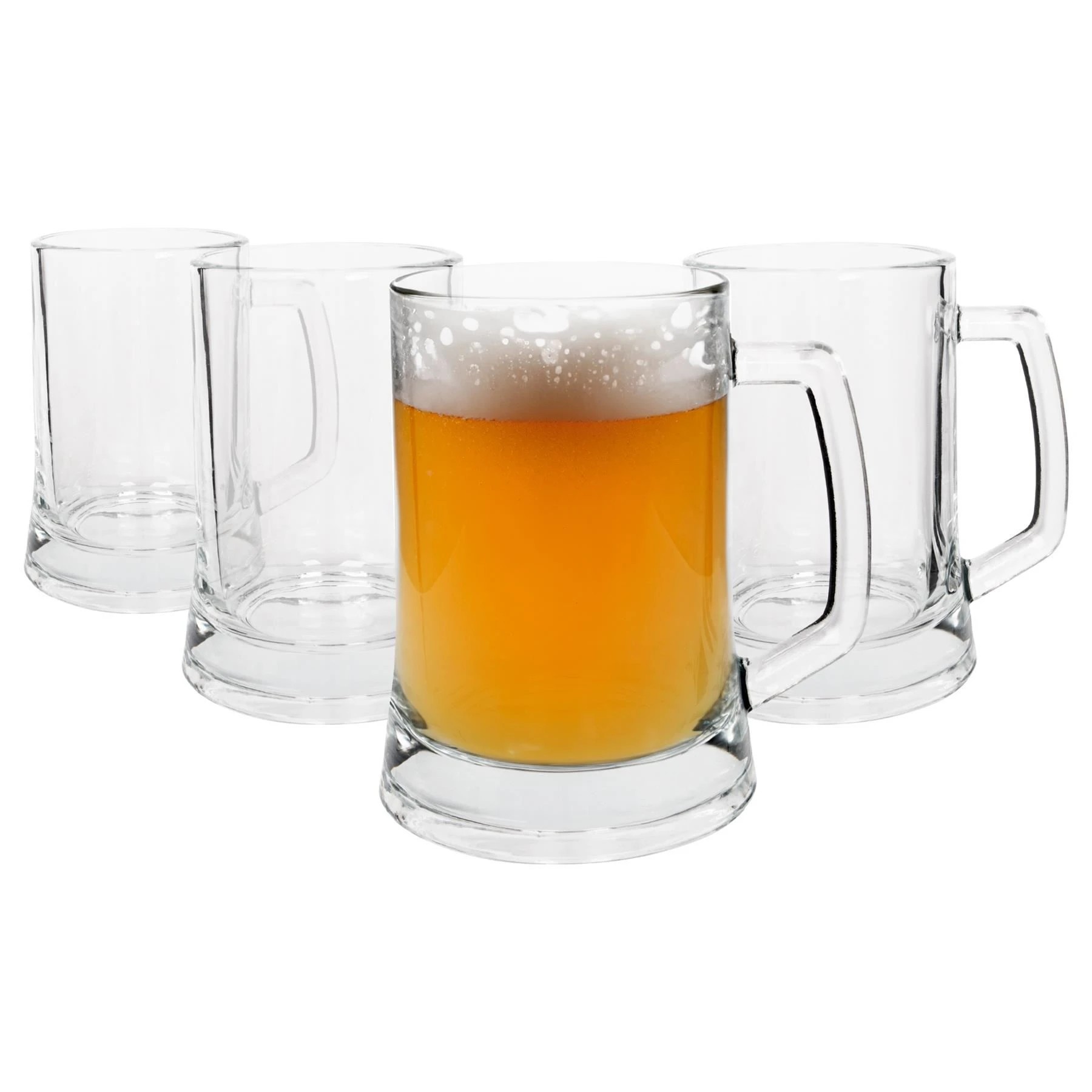1 Rink Drink Glass Beer Mugs - 500ml - Pack of 4 - Clear, 1 of 7