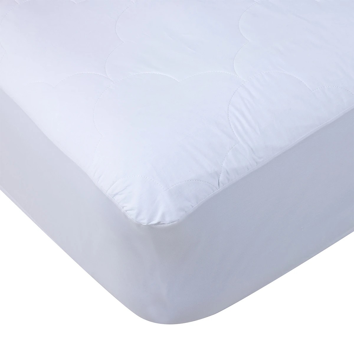 4 Cotton Filled Fitted Mattress Protector - Single Bed, White, 4 of 4