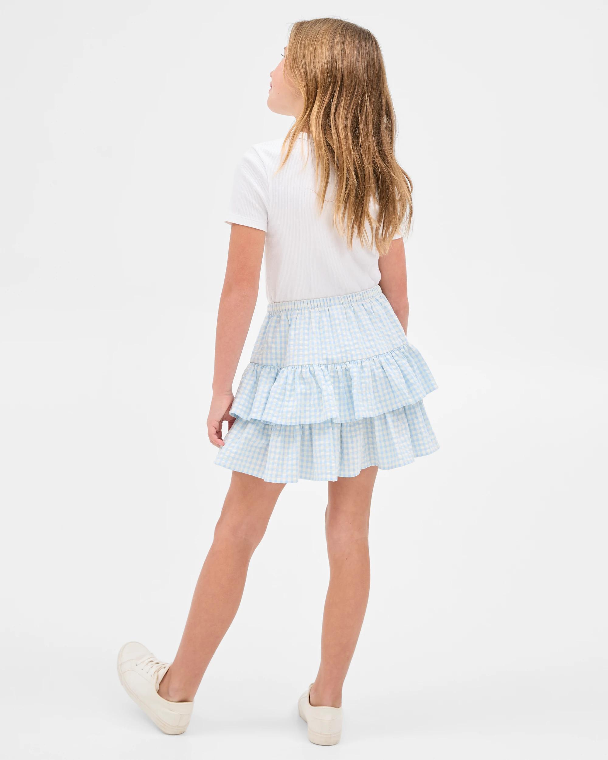 5 Target Textured Ruffle Skirt BLUE GINGHAM, 5 of 7