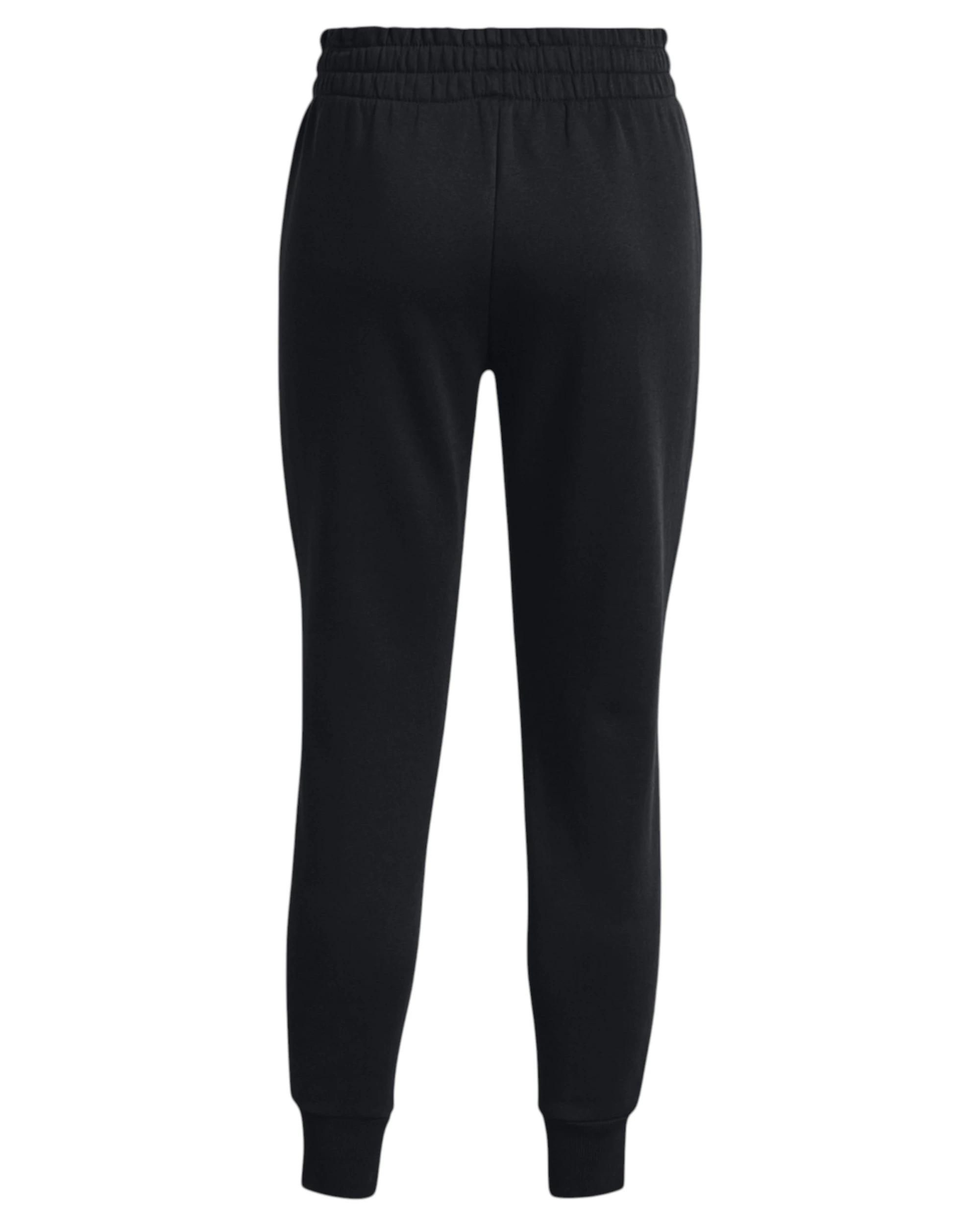 2 Under Armour Womens Rival Fleece Joggers Black Trackies Black, 2 of 6