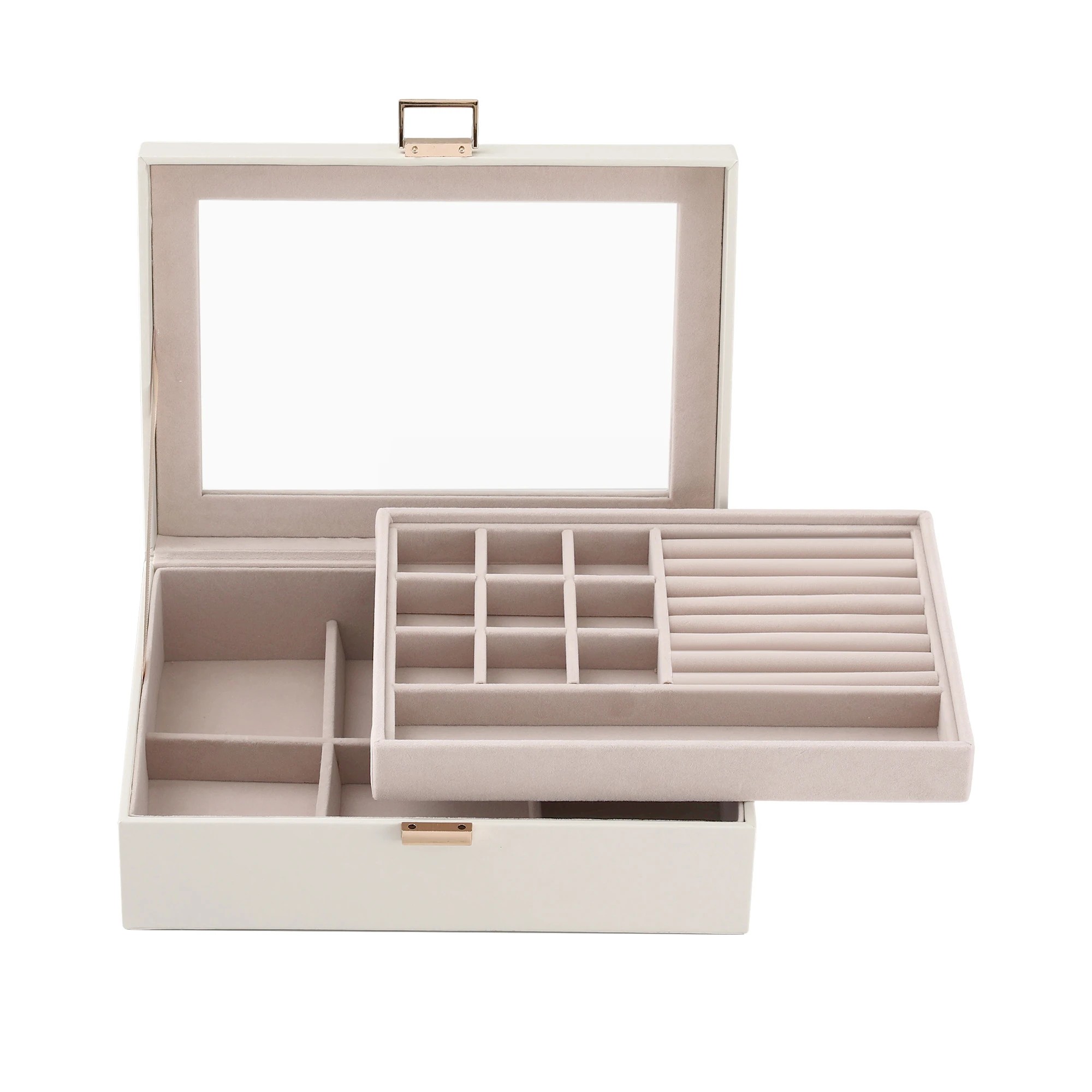 3 Embellir Jewellery Boxes & Organisers 2 Layer Storage Case Lid Necklace Organiser - White, 3 of 10