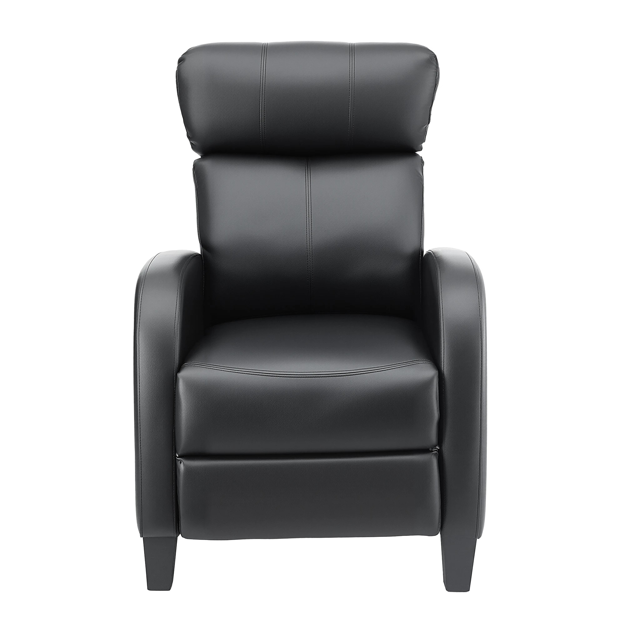 1 Artiss Massage Recliner Chair Small Recliner Sofa for Adults PU Leather - Black, 1 of 6