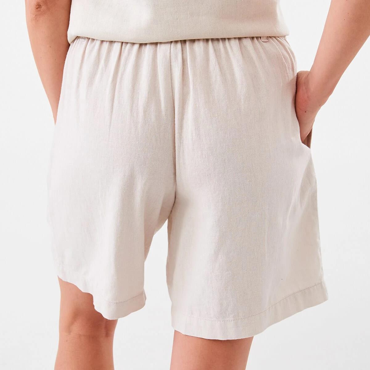 3 Linen Blend Bermuda Shorts Nat Beige, 3 of 7