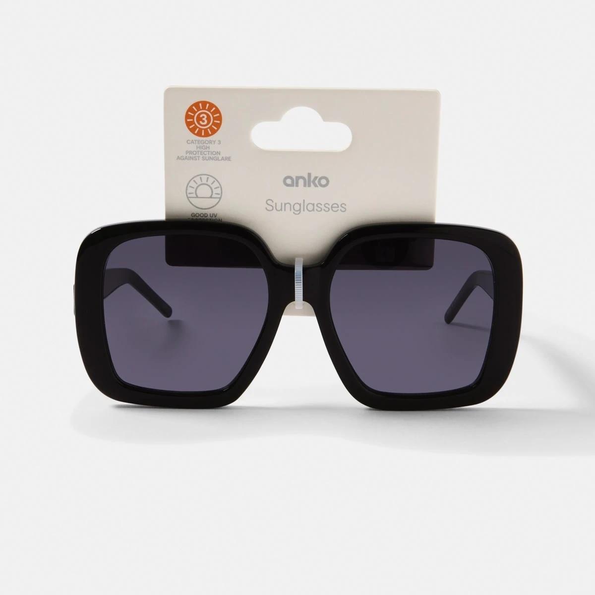 6 Womens Oversize Square Sunglasses ACCESSORIES BLACK, 6 of 6