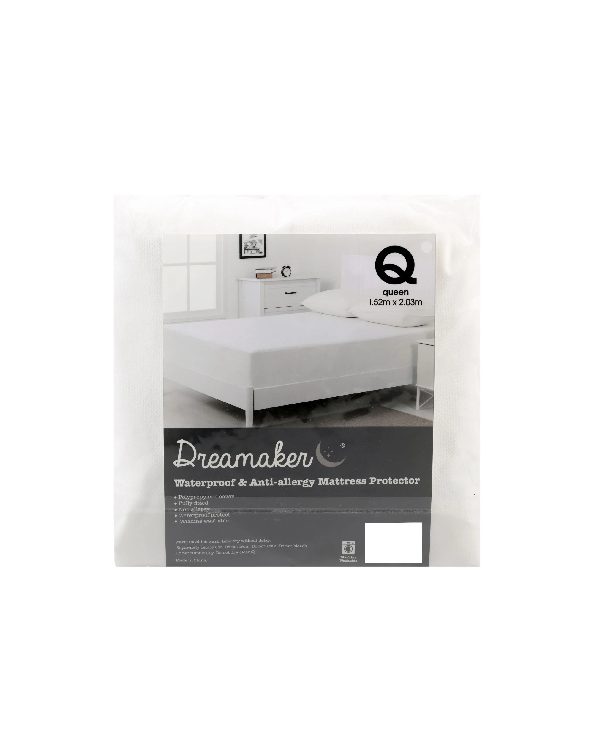 4 Dreamaker Stain Resistant Waterproof Mattress Protector - Queen Bed - White, 4 of 4