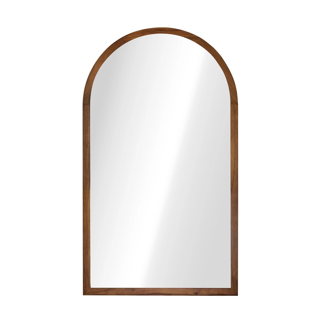 1 Oikiture Arched Wall Mirrors Vanity Home Decor Makeup Mirror 86x50cm - Brown, 1 of 9