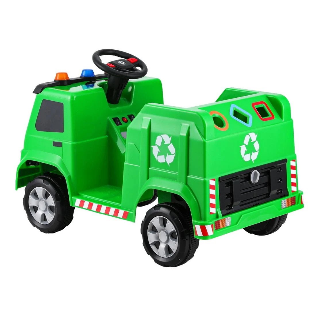 3 Rigo Kids Ride On Car Garbage Truck Police Light 12V Electric Toys Cars - Green, 3 of 6