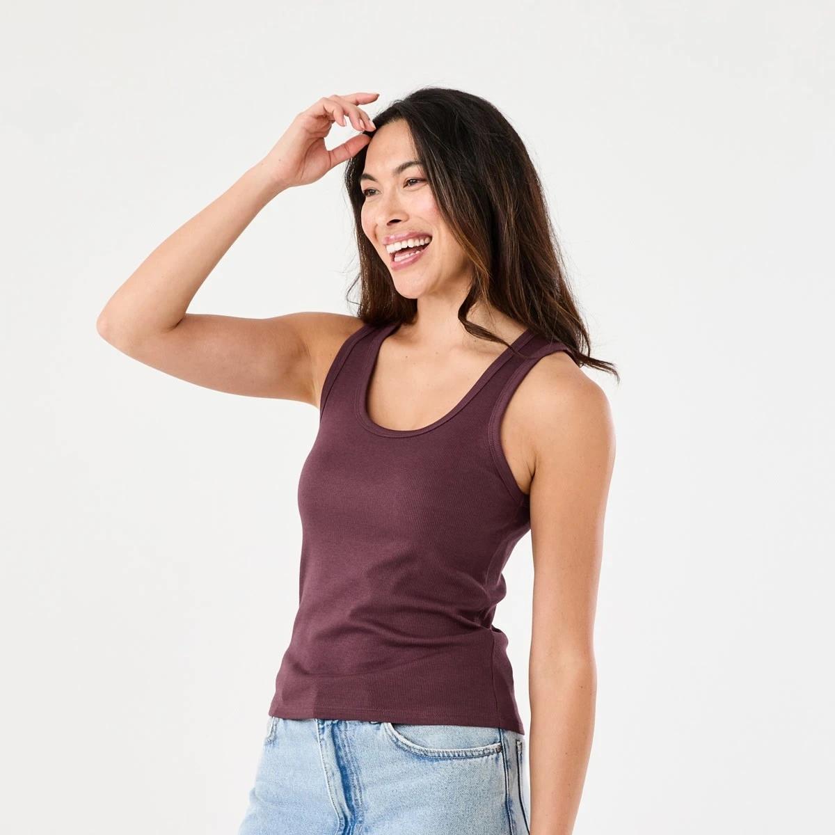 2 Sleeveless Rib Tank WARM MULBERRY, 2 of 5