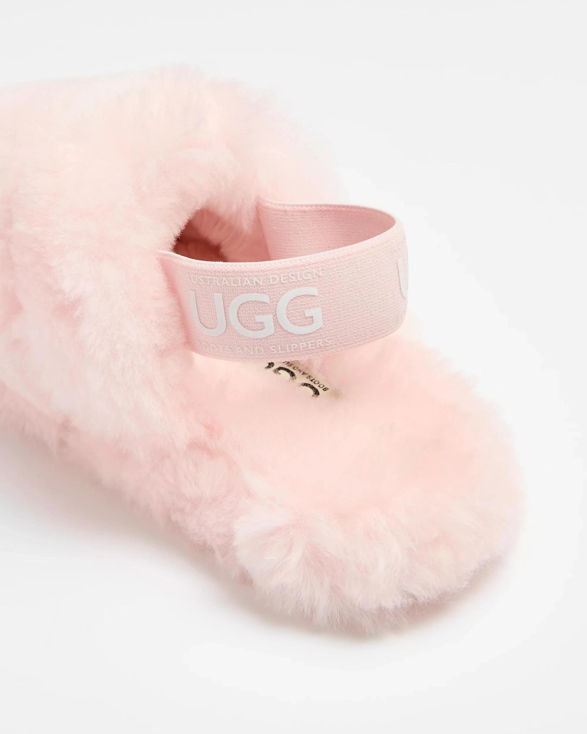 3 Australian Design Ugg Boots and Slippers Womens Genuine Sheepskin Sling Back Slipper PINK, 3 of 3