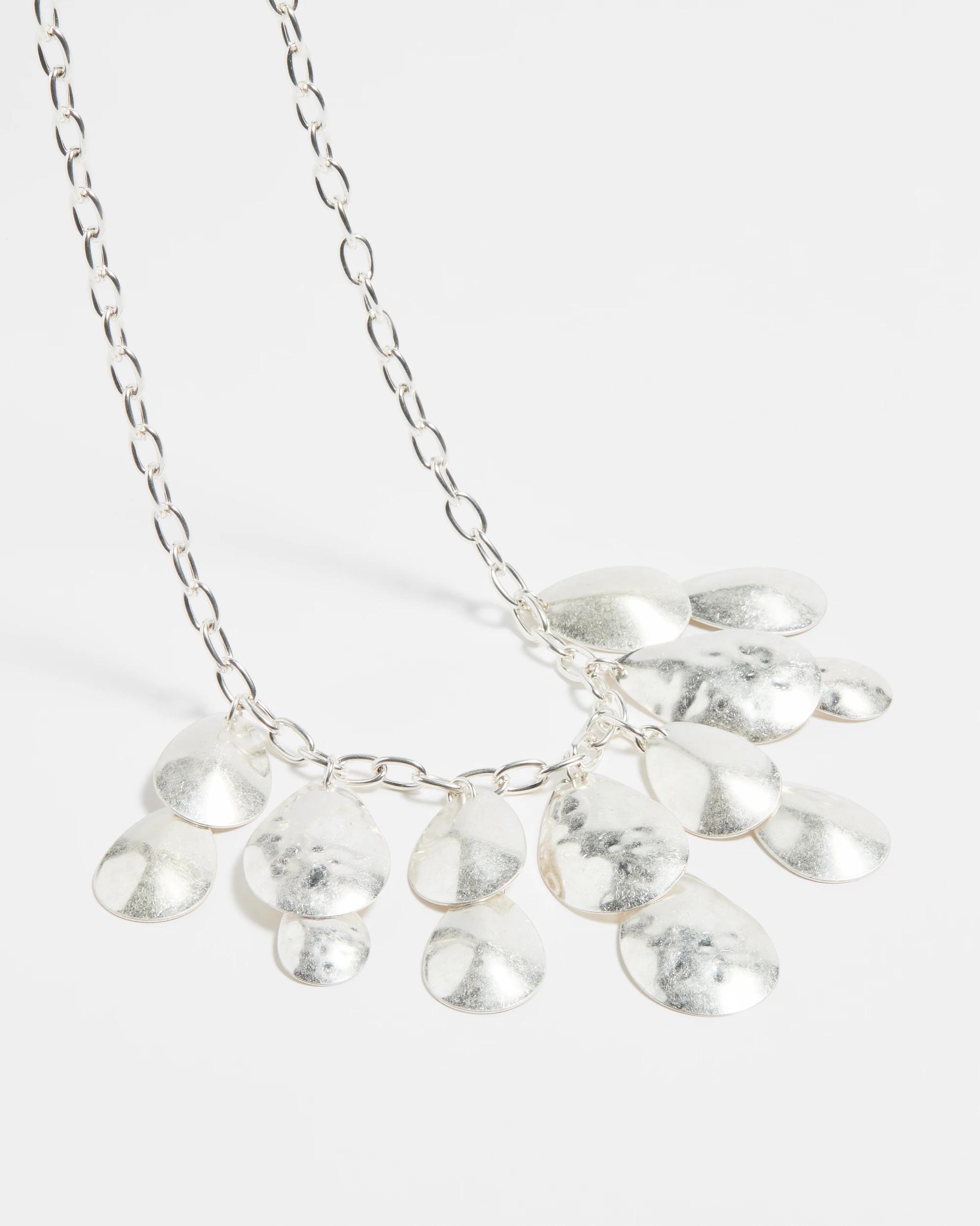 1 Target Tear Drop Statement Drop Necklace SILVER COLOURING, 1 of 1