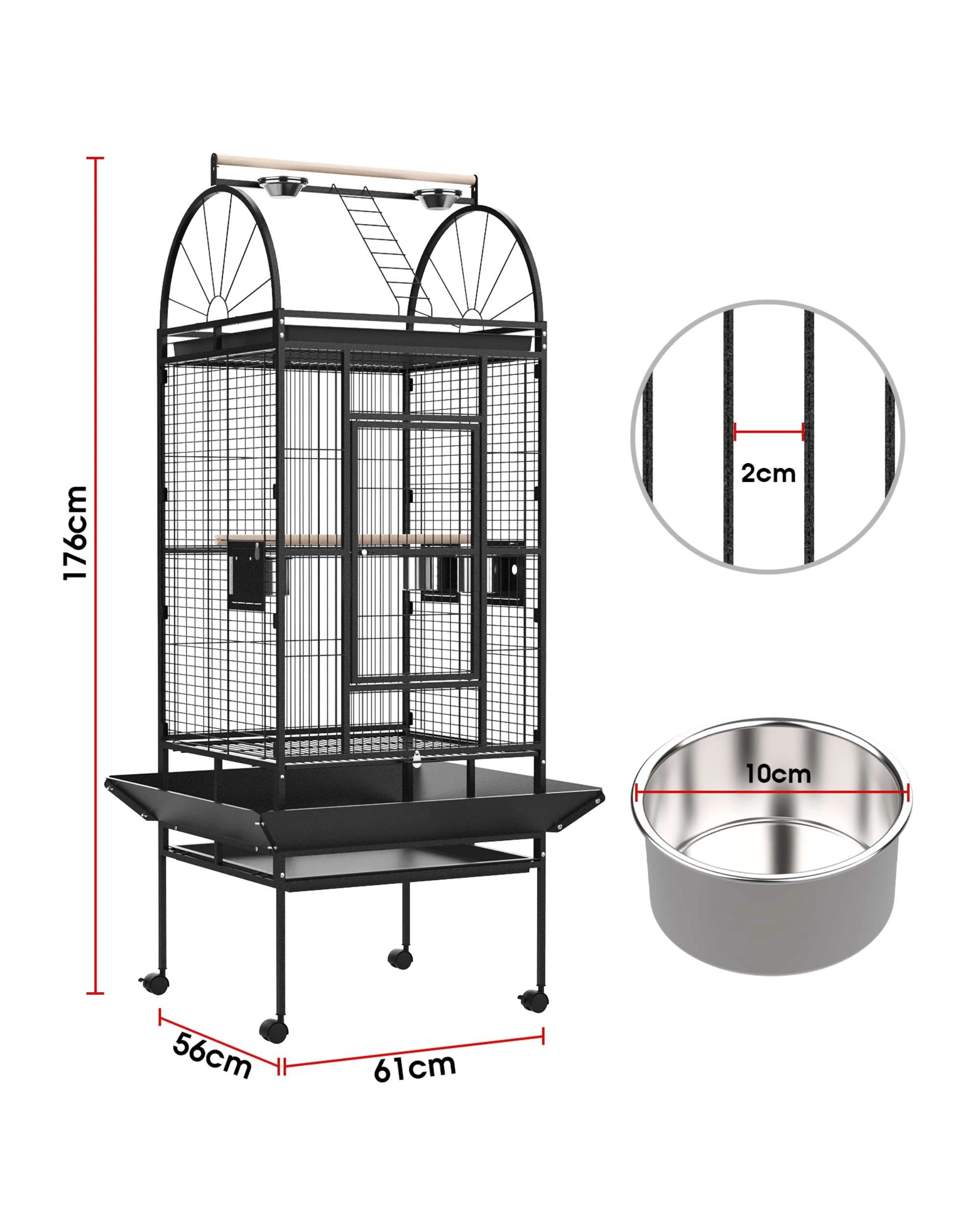 8 Advwin Bird Cage 176CM Parrot Aviary, 8 of 8
