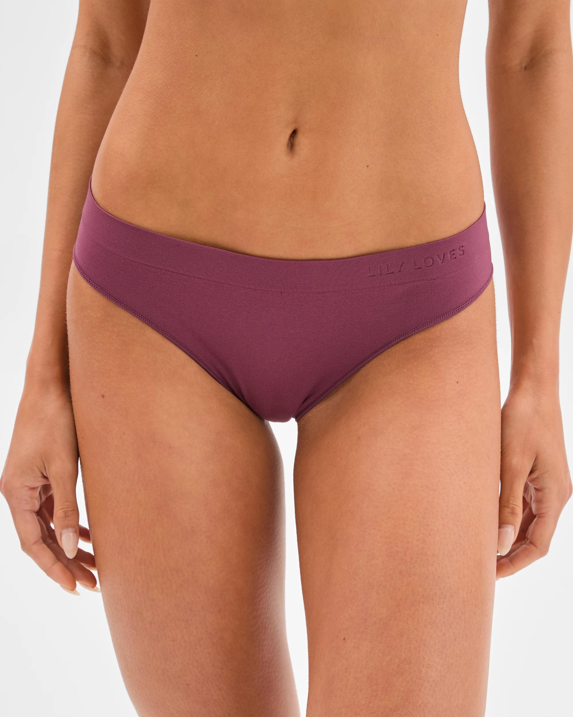 2 Lily Loves 2 Pack Seamfree Embossed Brazilian Briefs CHALK PINK/CRUSHED VIOLET, 2 of 4
