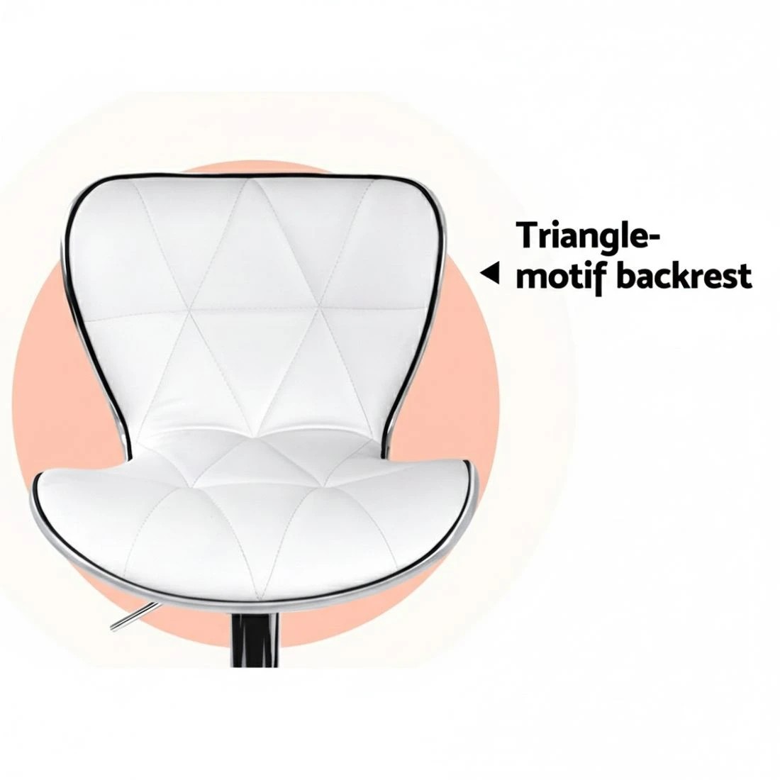 4 Artiss 2x Bar Stools Gas Lift Leather Seat - White, 4 of 7