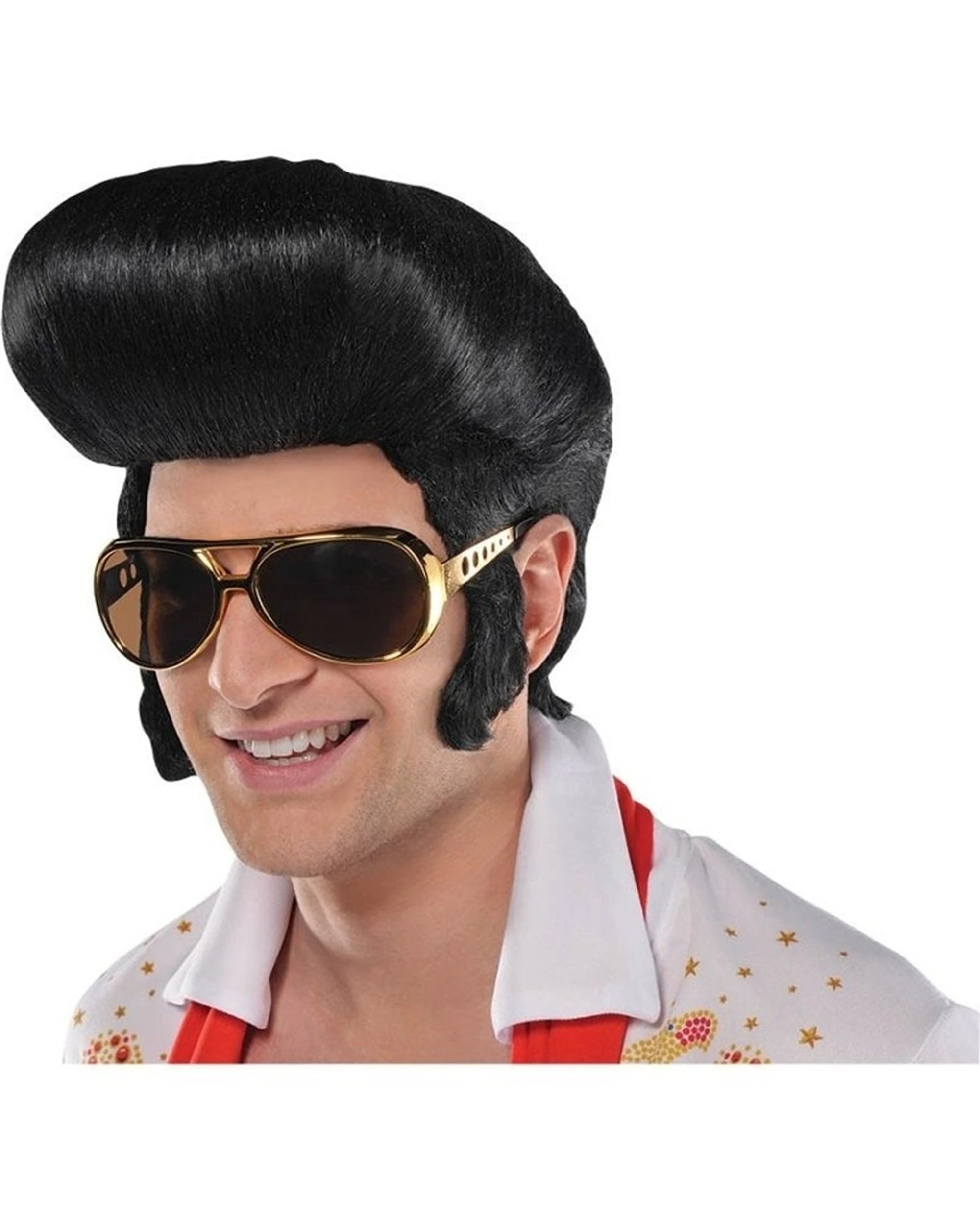 1 Anagram The King Wig Costume Accessory Pompadour Elvis Style Synthetic Fibers One Size - Black, 1 of 1