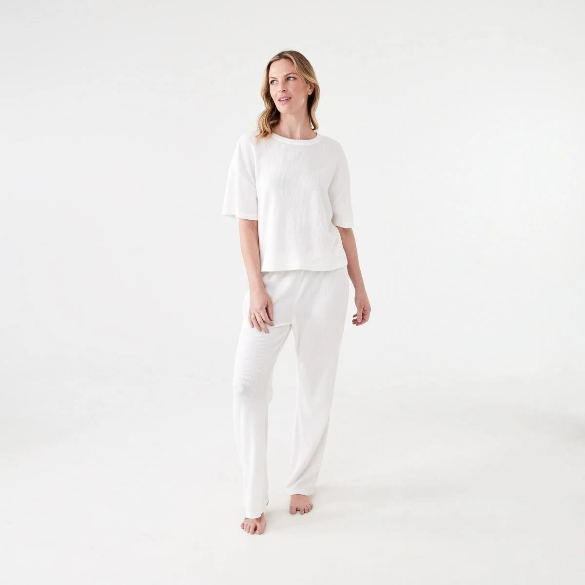 6 Waffle Boxy T-shirt WHISPER WHITE, 6 of 6