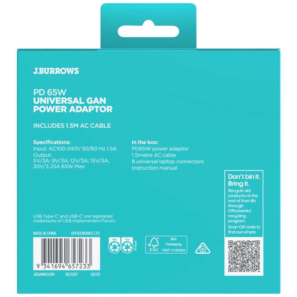 5 J.Burrows GaN Universal PD Laptop Charger 65W, 5 of 5