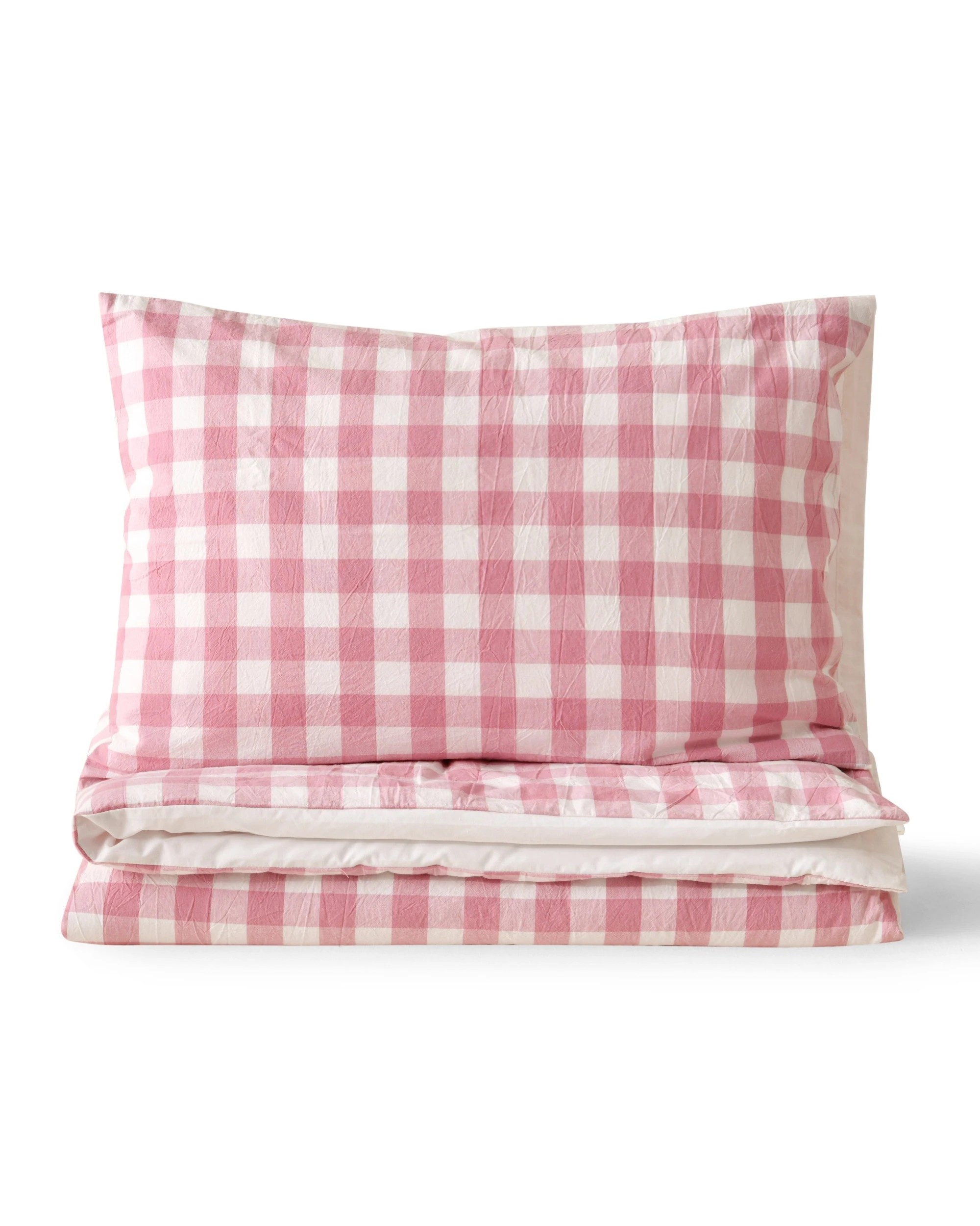 2 Dreamaker Baby Lola Washed Cotton Yarn Dyed Gingham Quilt Cover Set - COT Size - Pink Pearl, 2 of 7