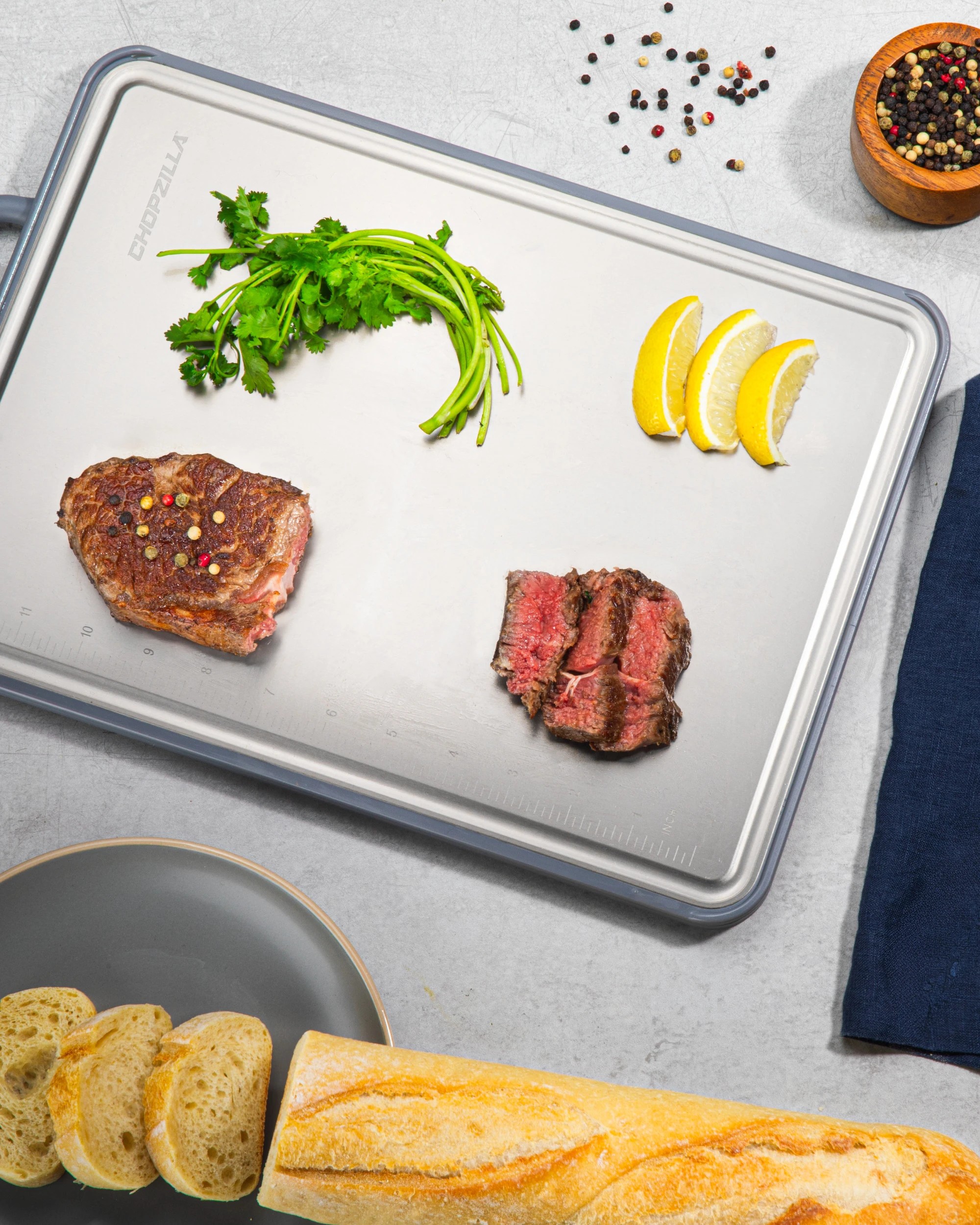 3 Global Shop Direct Chopzilla Titanium Chopping Board Dual-Sided Cutting Board Food Safe Non-Porous Titanium, 3 of 8