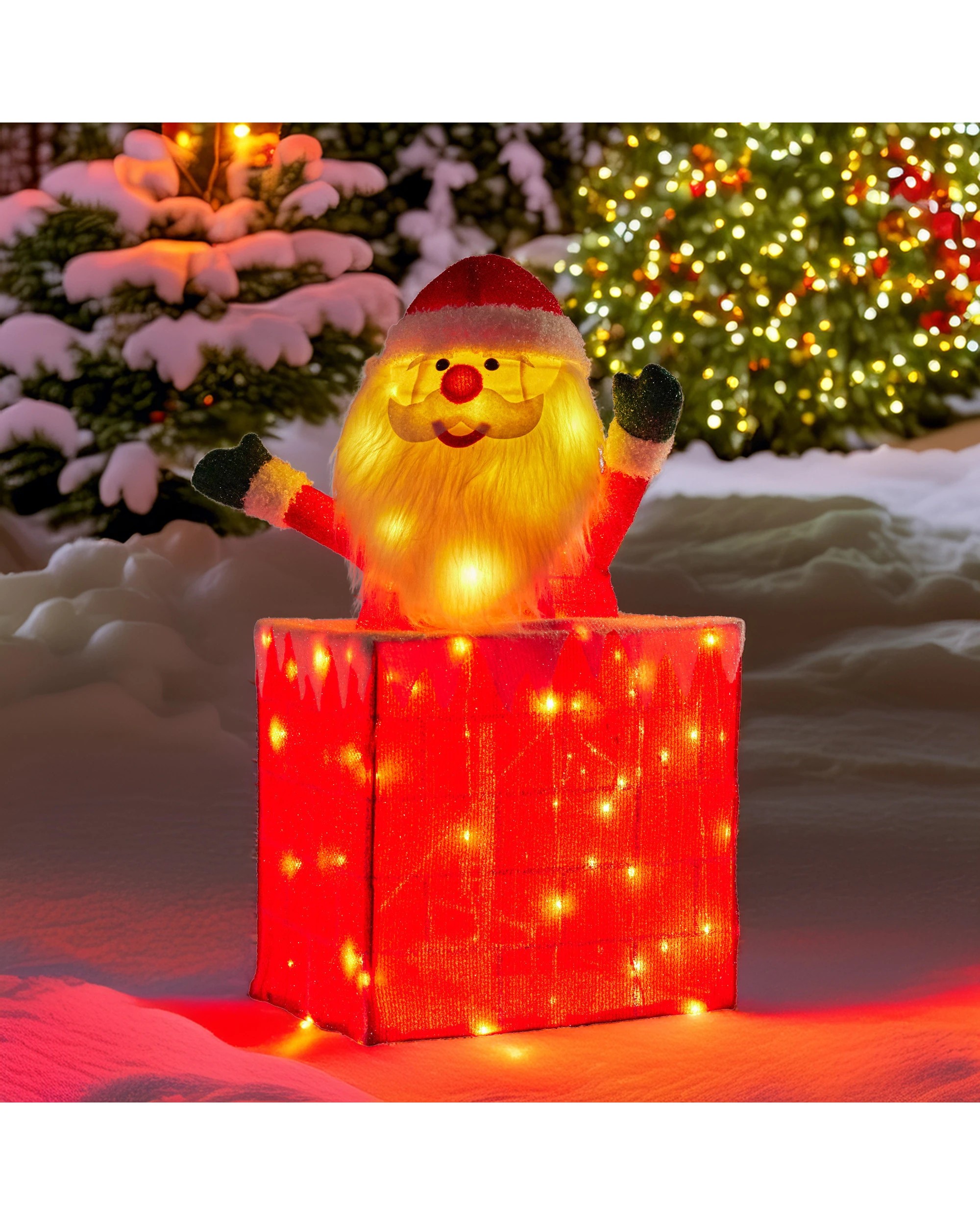 6 Christabelle 76cm Santa In Chimney Christmas Tree Warm White Led Lights Animated Decoration Ornament, 6 of 6