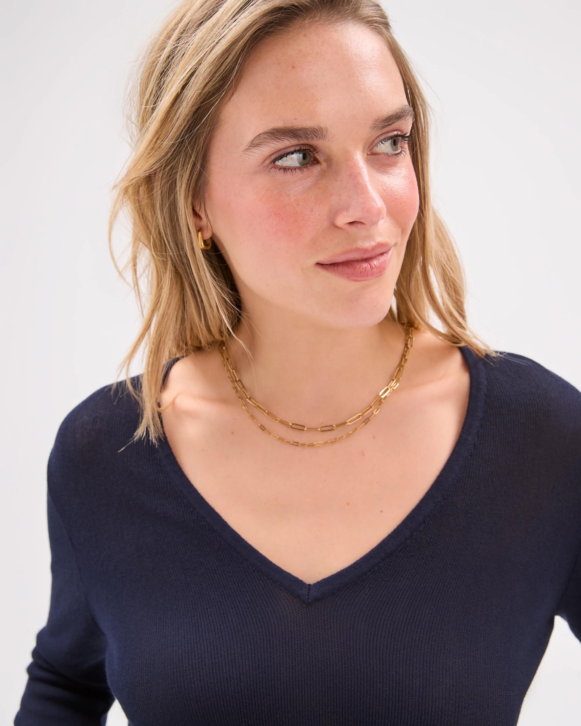 4 Lily Loves Australian Cotton Sheer Long Sleeve Top DEEP NAVY, 4 of 7