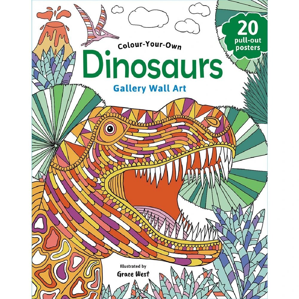 1 Colour-Your-Own Gallery Wall Art Colouring Book Dinosaurs, 1 of 3