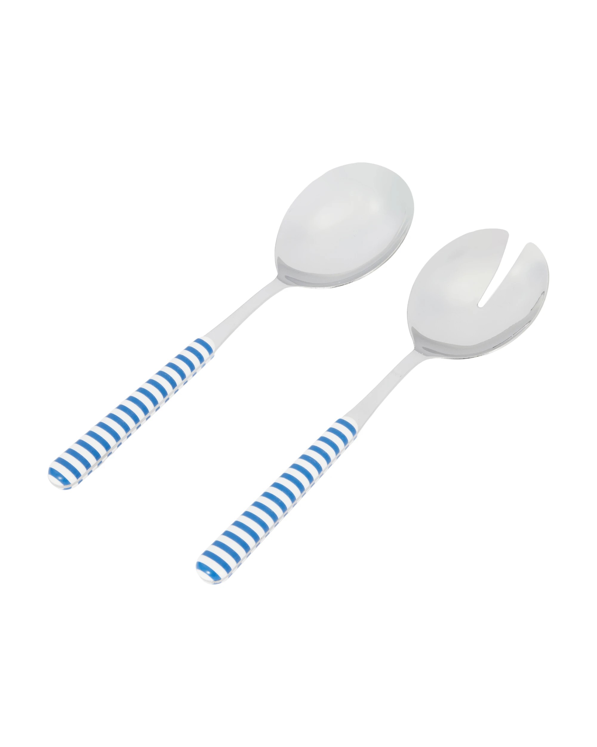 1 2 Pack Blue Stripe Salad Servers, 1 of 6