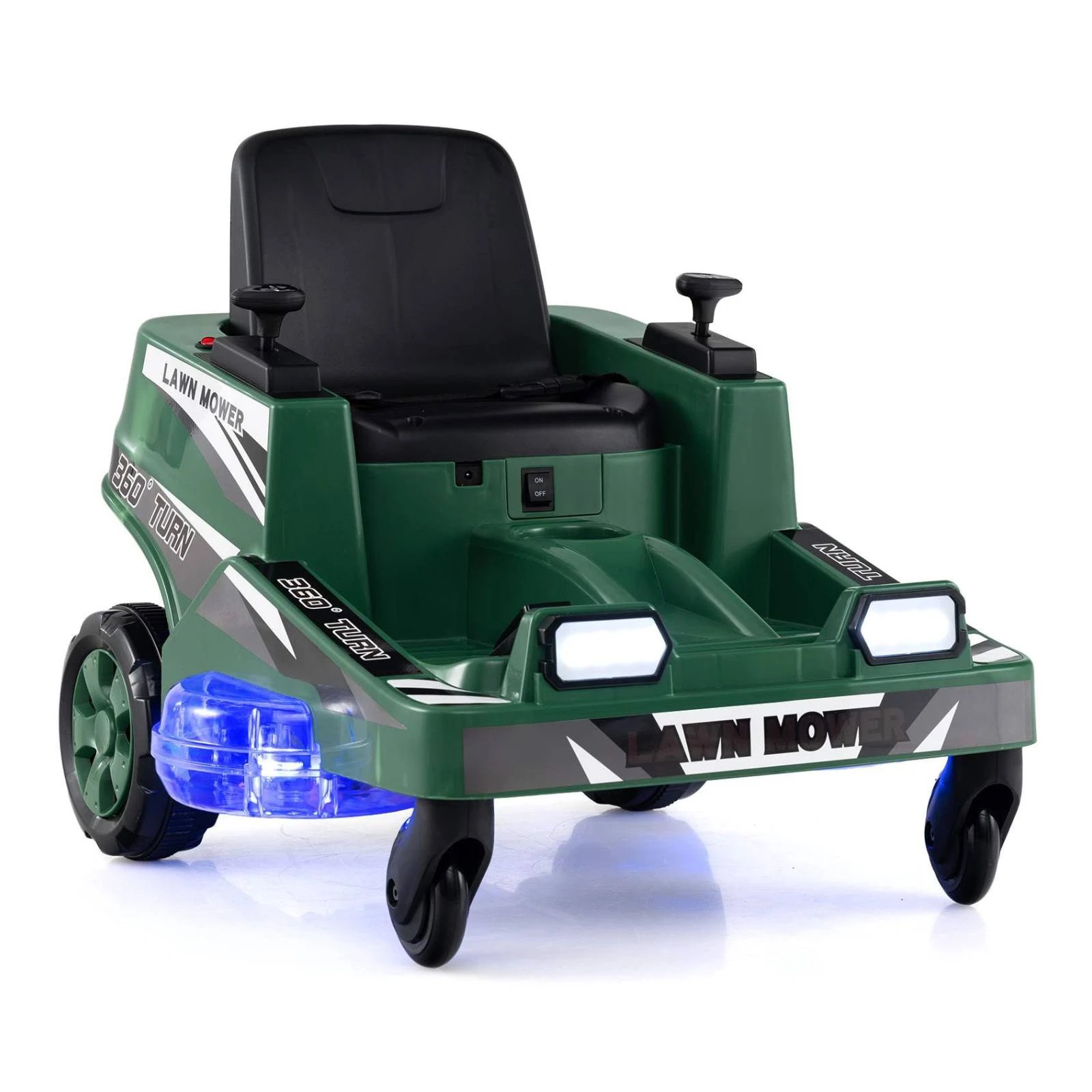 1 Costway Ride on Lawn Mower 12V Electric Car w/Dual Control - Green, 1 of 1