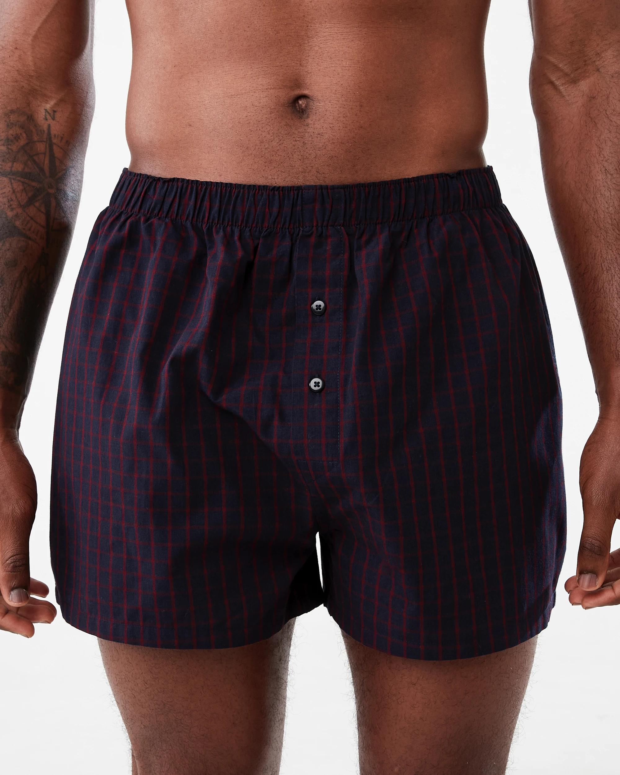 2 3 Pack Alpha Classic Woven Boxers Bur Check, 2 of 8
