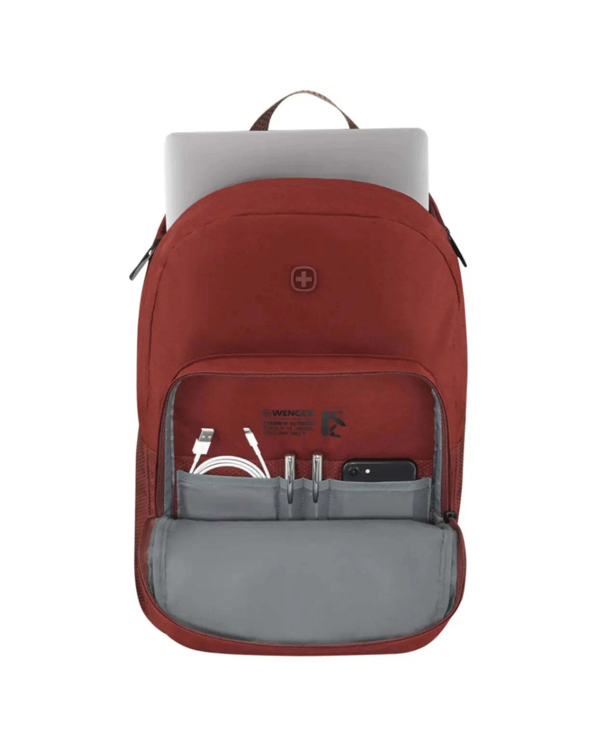 2 Wenger NEXT Crango 16in Laptop Backpack Recycled Material Padded Compartment Lava - Red, 2 of 5