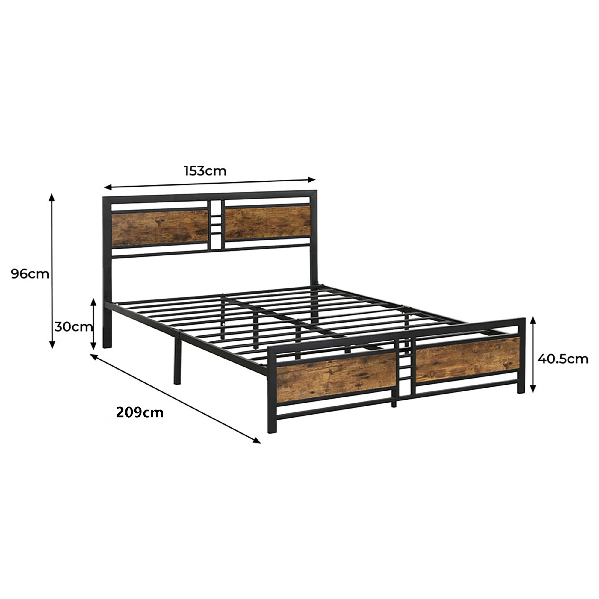1 Levede Industrial Bed Frame - Queen, 1 of 4