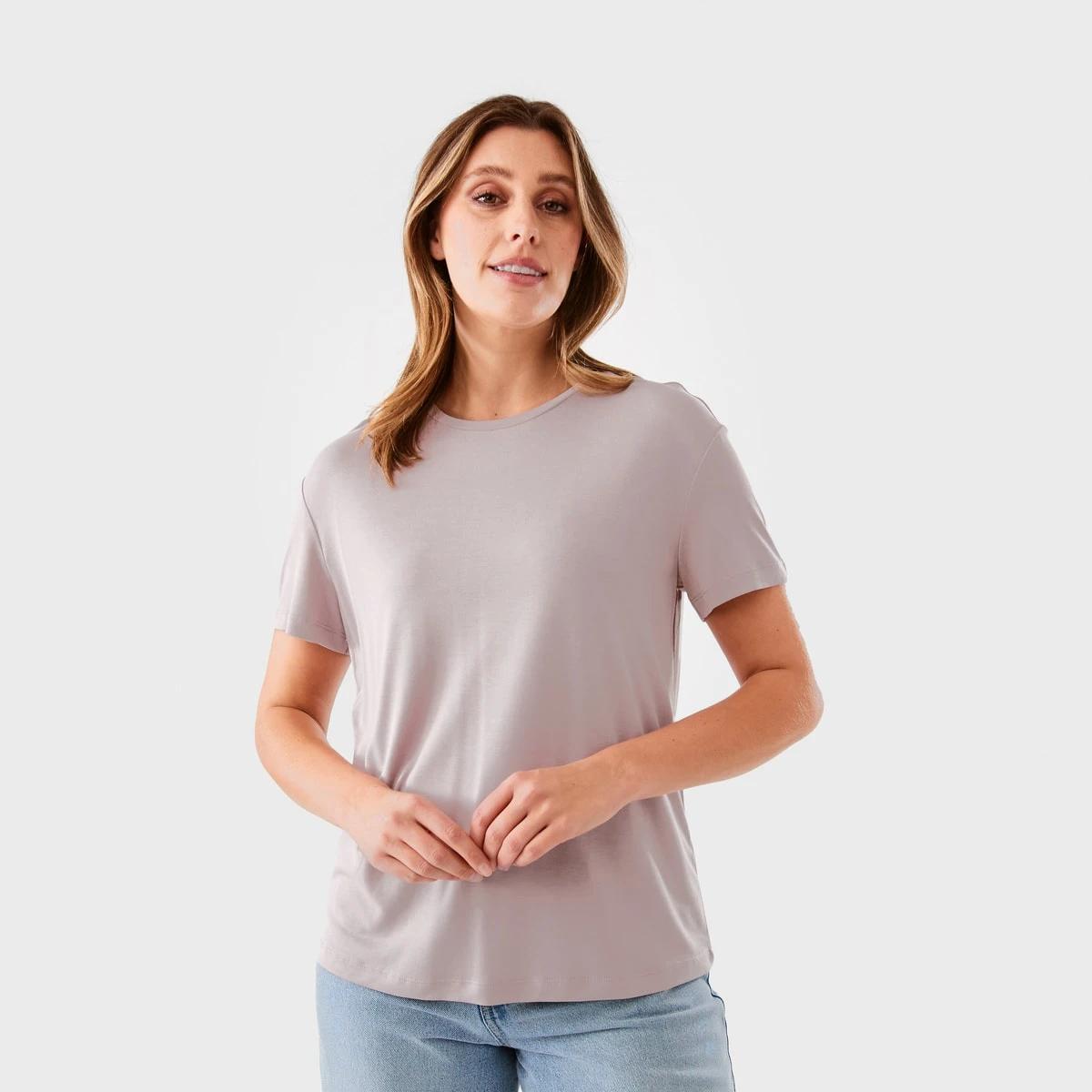 1 Short Sleeve Drape T-shirt Storm Pnk, 1 of 6