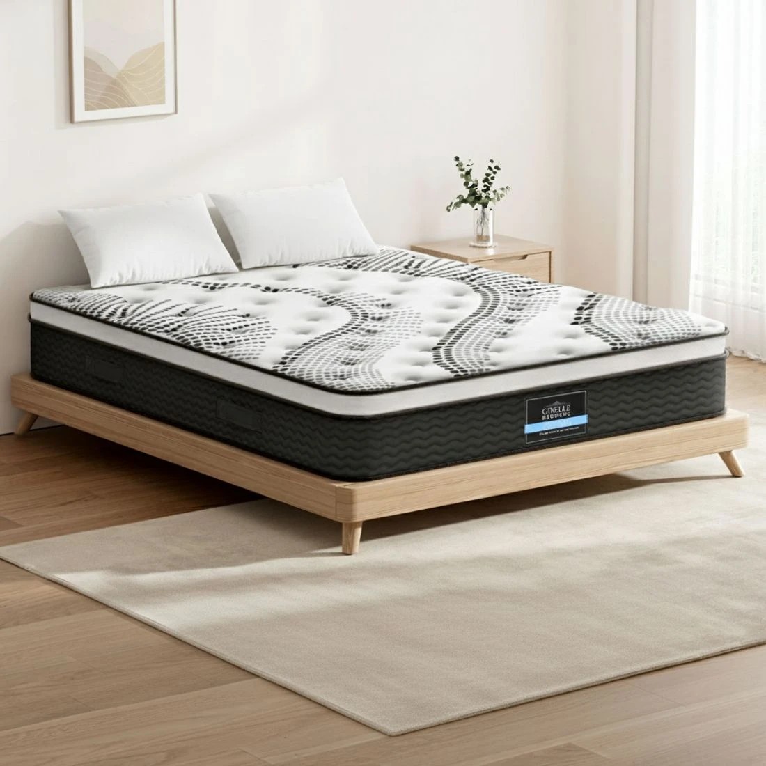 4 Giselle Bedding 32cm Mattress Euro Top Super King - Single Bed - Multi, 4 of 7