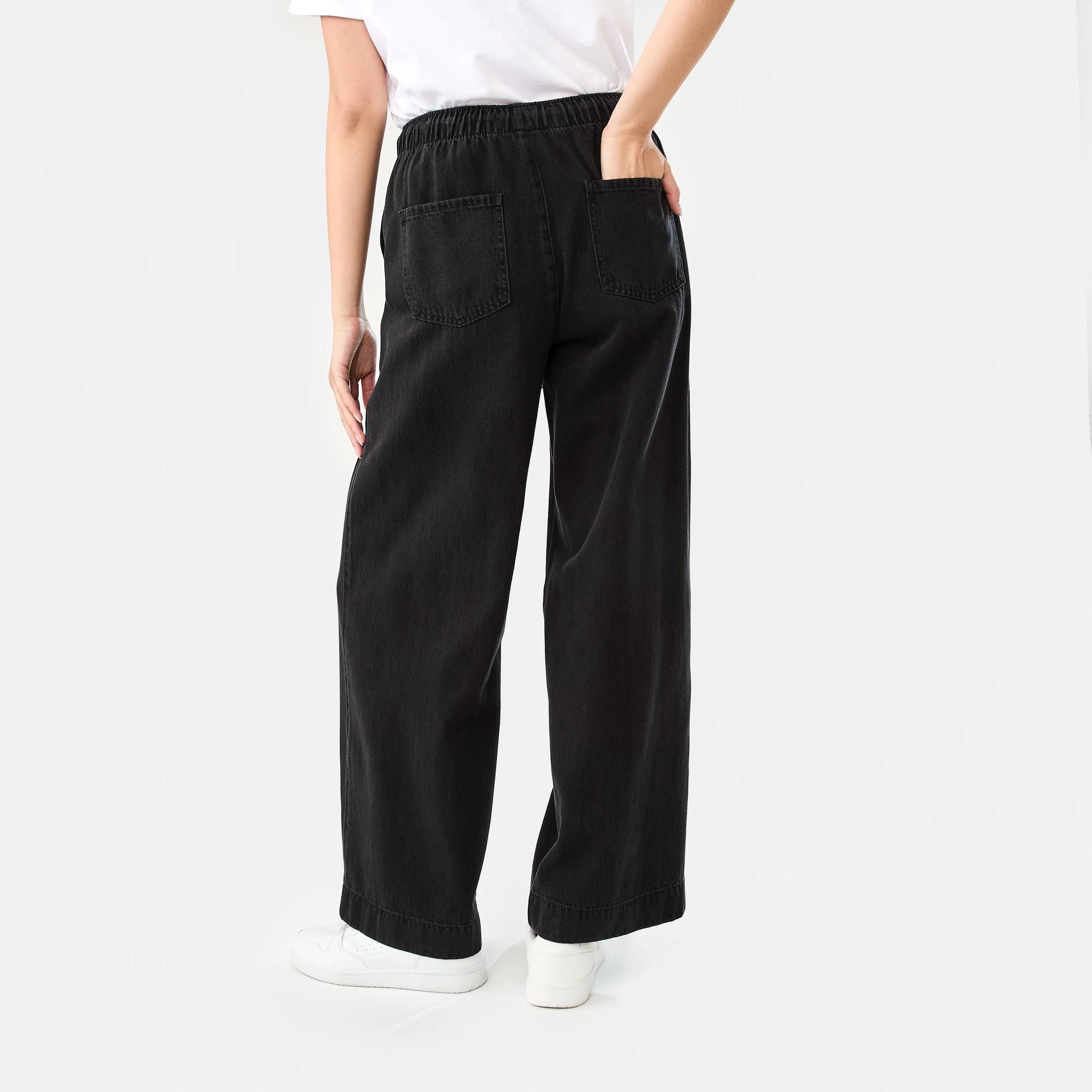 4 Comfort Wide Leg Jeans BLACK WASH, 4 of 9
