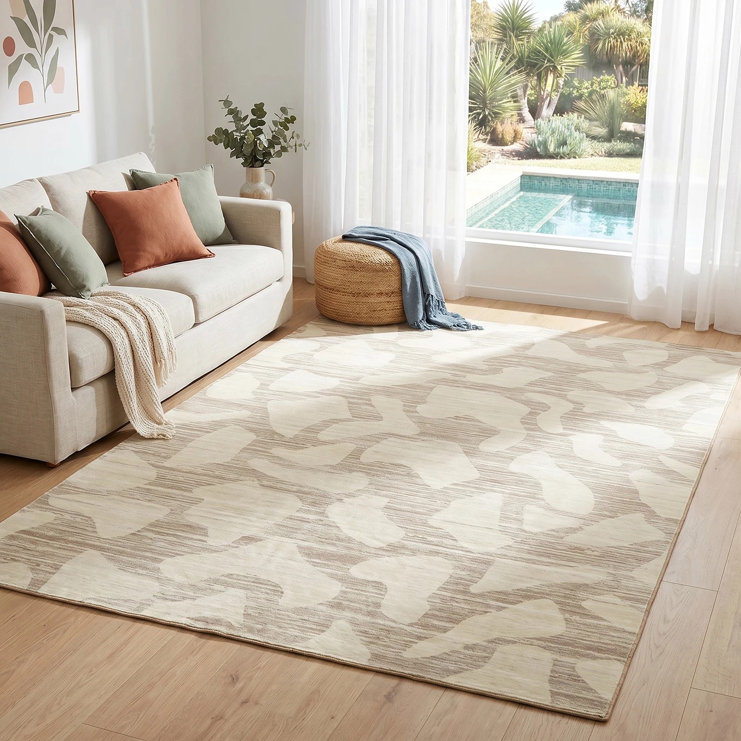 2 Common Ground Rugs Vitality Alora Washable 320x230cm - Extra Large Floor Rug - Natural, 2 of 7