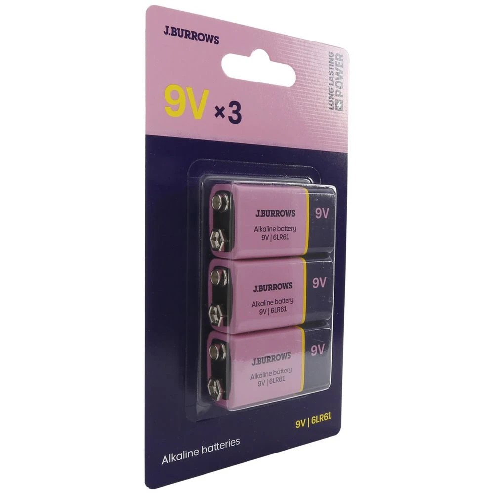 3 J.Burrows 9V Batteries 3 Pack, 3 of 6