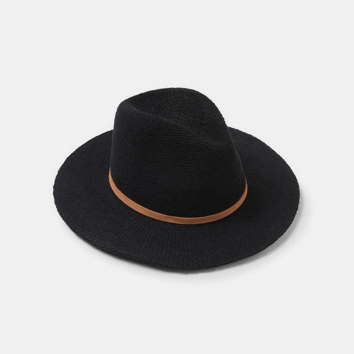 1 Woven Fedora Hat Black, 1 of 4