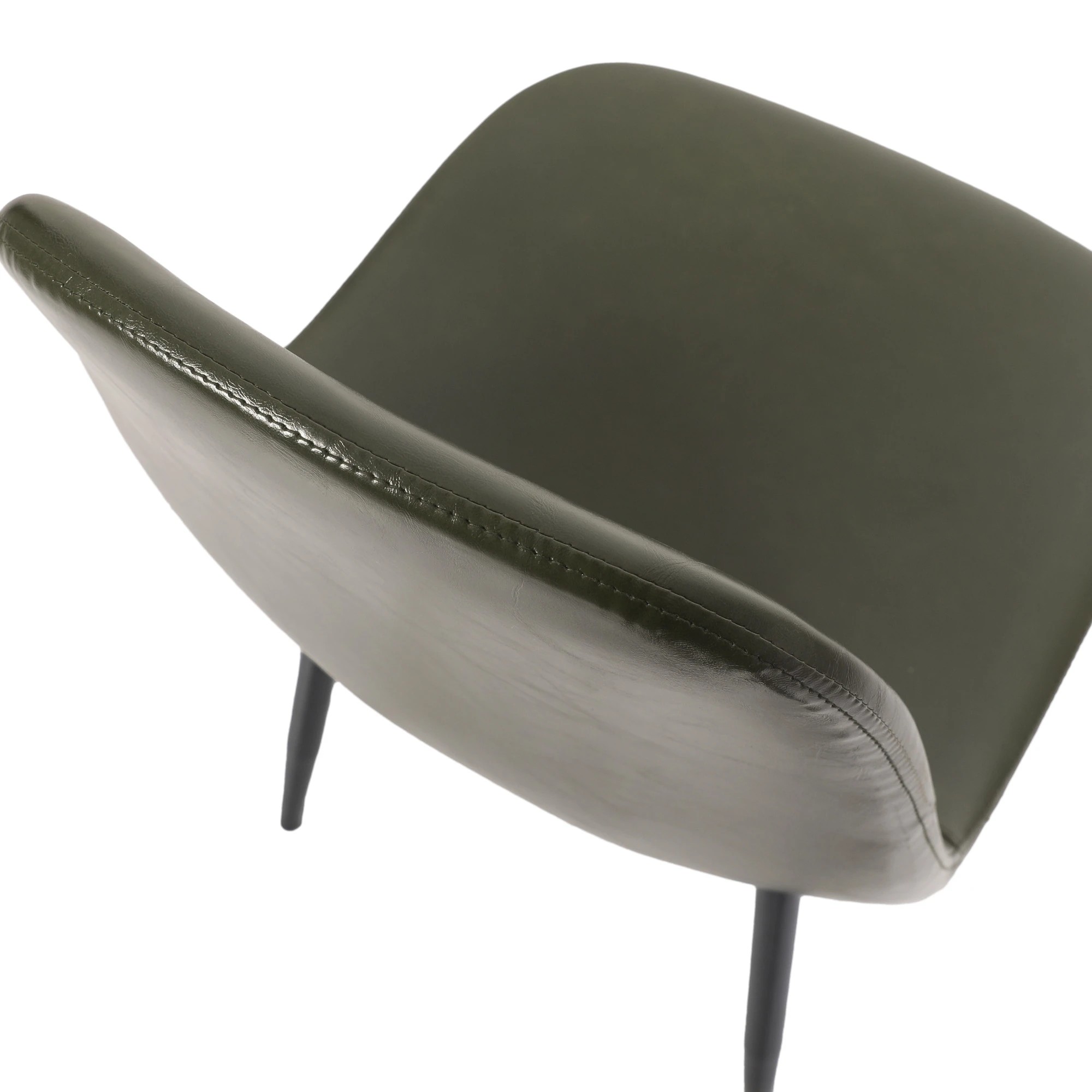 5 Levede 4x Dining Chairs Kitchen Eames Accent Chair Lounge Room Padded PU Leather - Green, 5 of 7