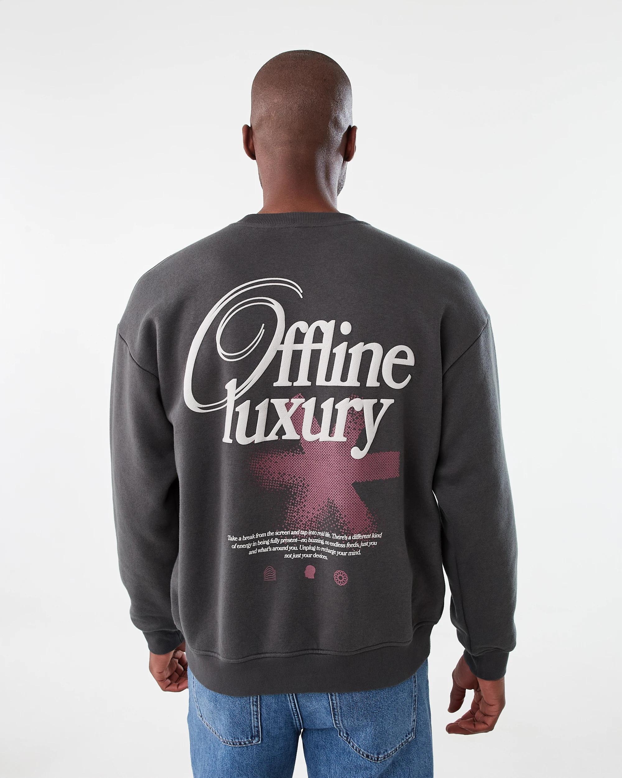 3 Oversized Print Crew Neck Sweatshirt Blk Offlne, 3 of 8