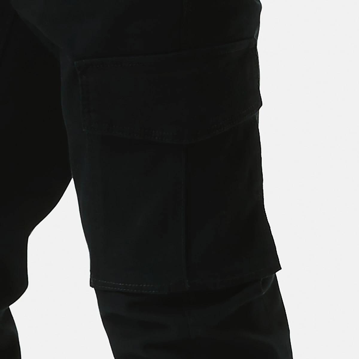 5 Elastic Waist and Cuffed Cargo Pants BLACK, 5 of 6
