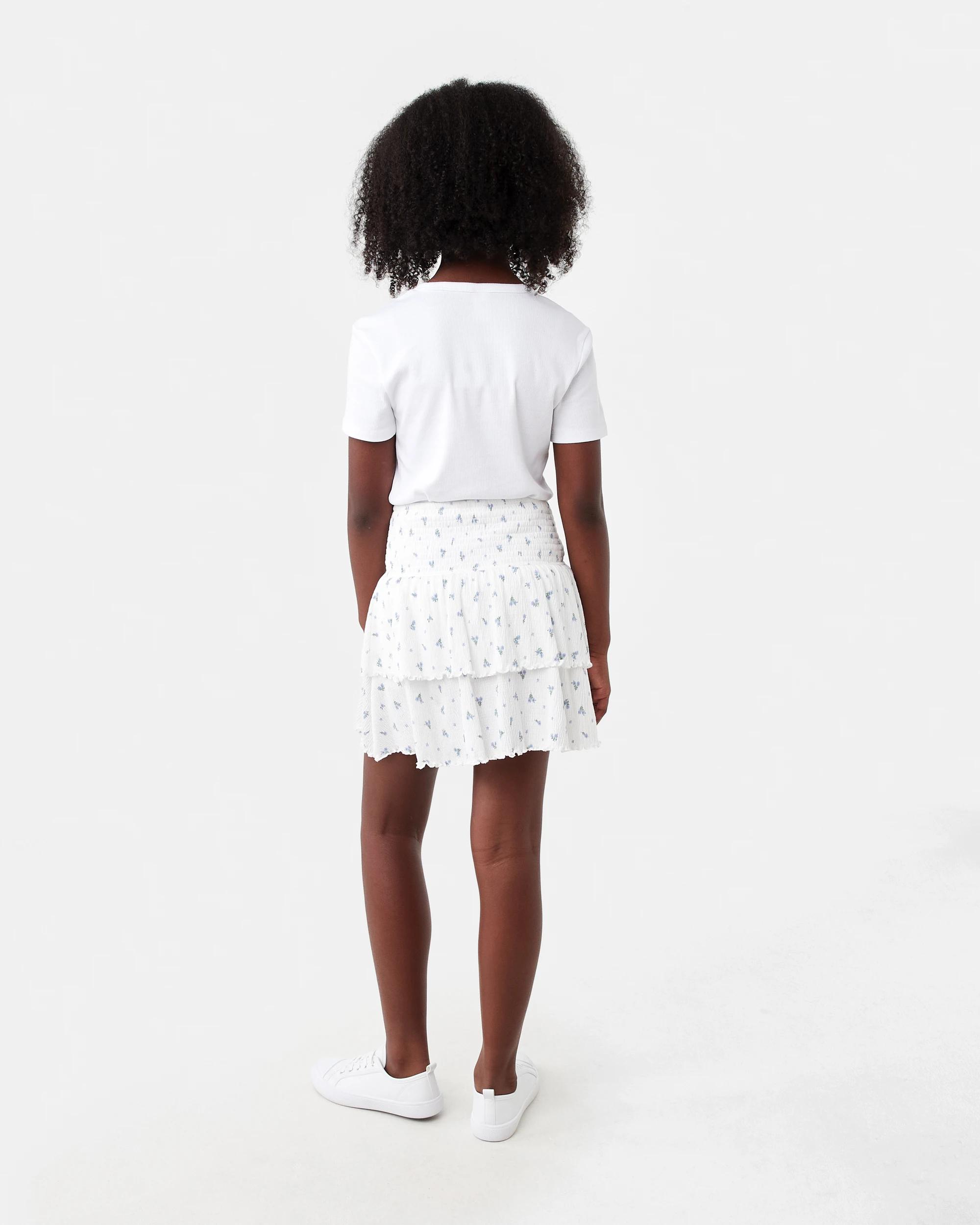 6 Crinkled Tiered Skort Wht Floral, 6 of 6