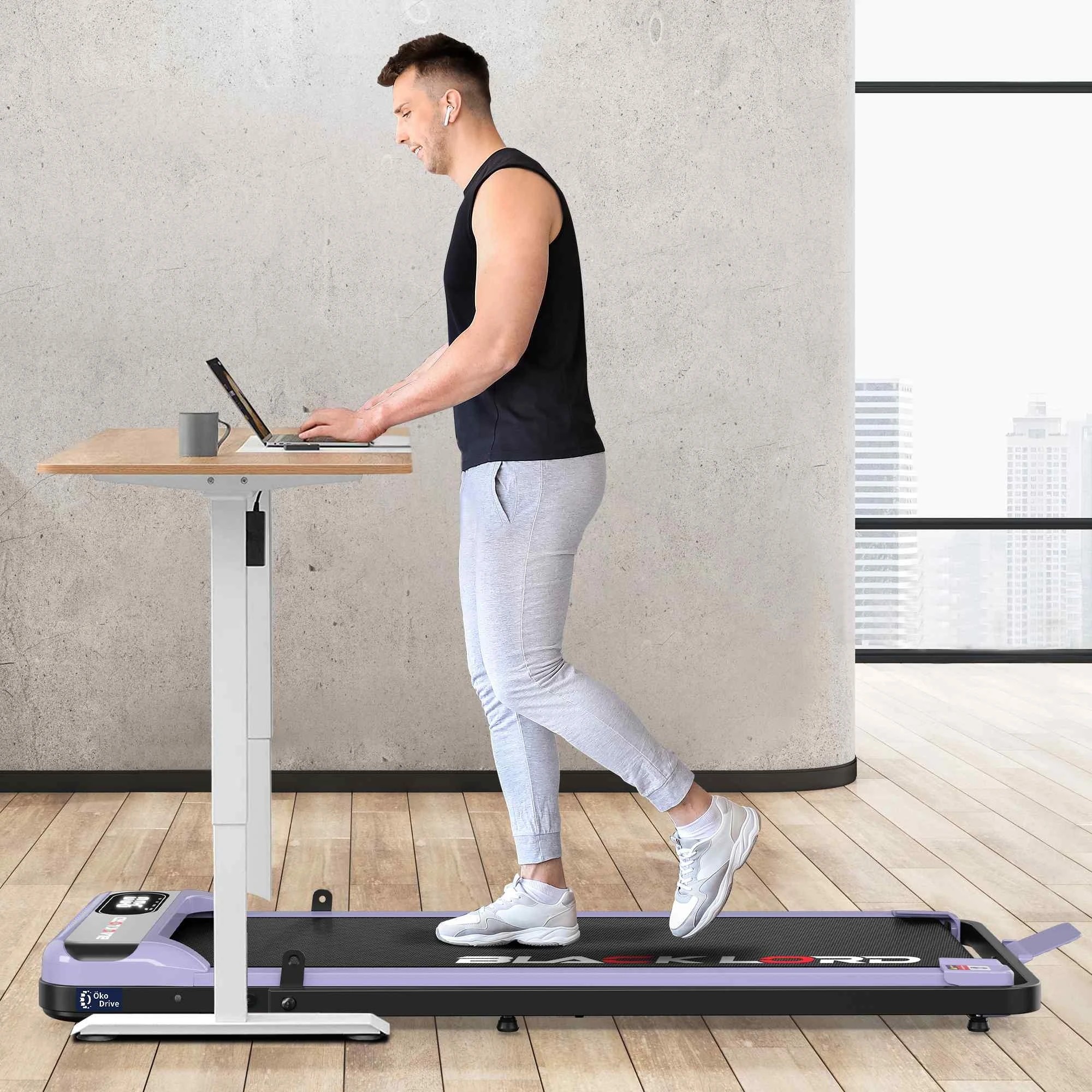 4 Black Lord Treadmill Electric Walking Pad Folding Incline Remote Control - Purple, 4 of 10